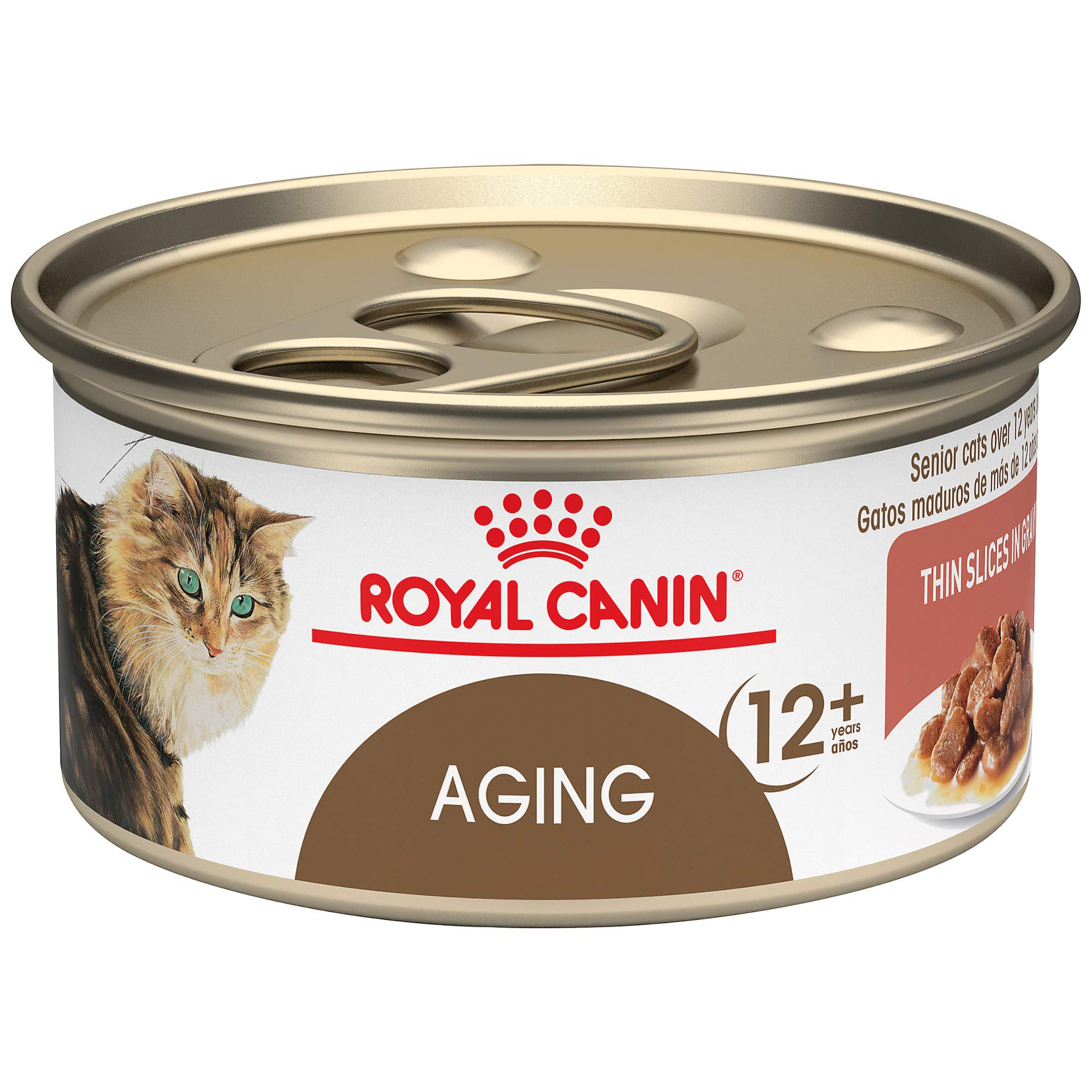 Royal Canin Aging 12+ Thin Slices in Gravy Canned Cat Food, 3 oz can (12-pack)