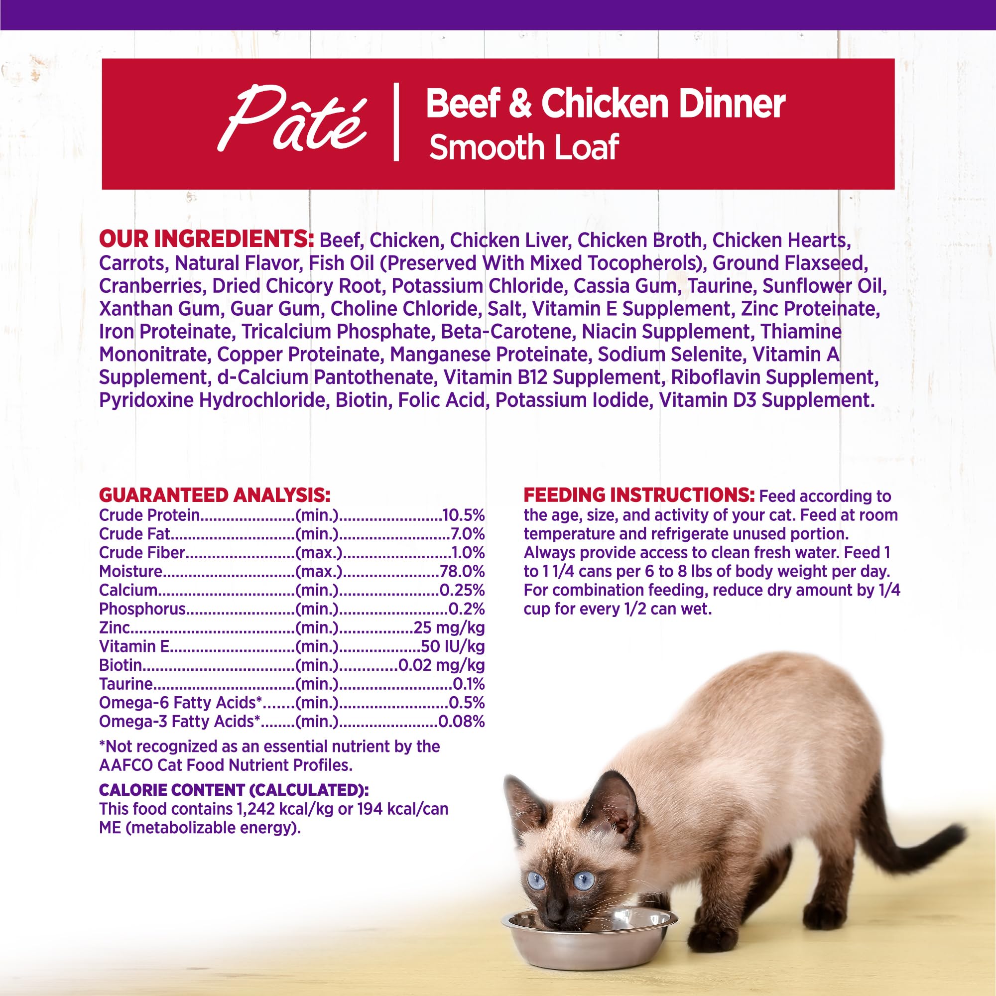 Wellness Complete Health Grain-Free Wet Canned Cat Food, Natural Ingredients, Made with Real Meat, All Breeds, Smooth Pate (Beef