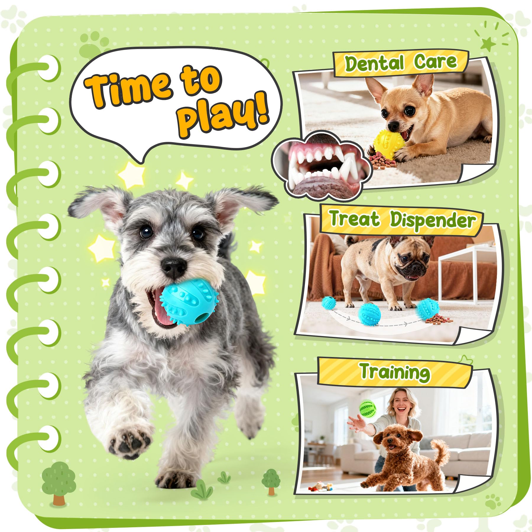 KIPRITII Enriching Slow Feeding Set for Dogs - Slow Feeder Dog Bowls & Interactive Toys with Puzzle-Based Enrichment for Smarter