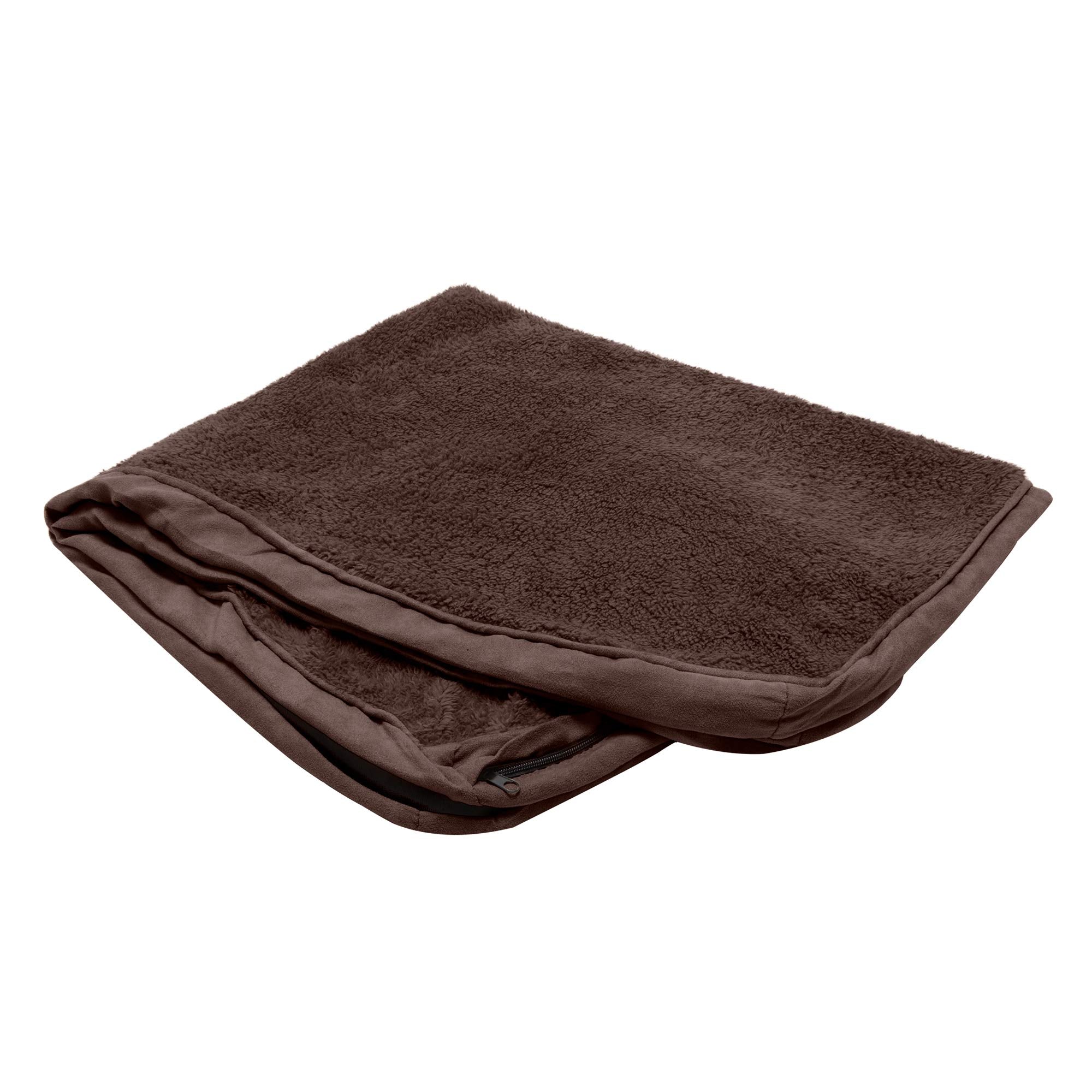 Furhaven Replacement Dog Bed Cover Terry & Suede Mattress, Machine Washable - Espresso, Jumbo (X-Large)