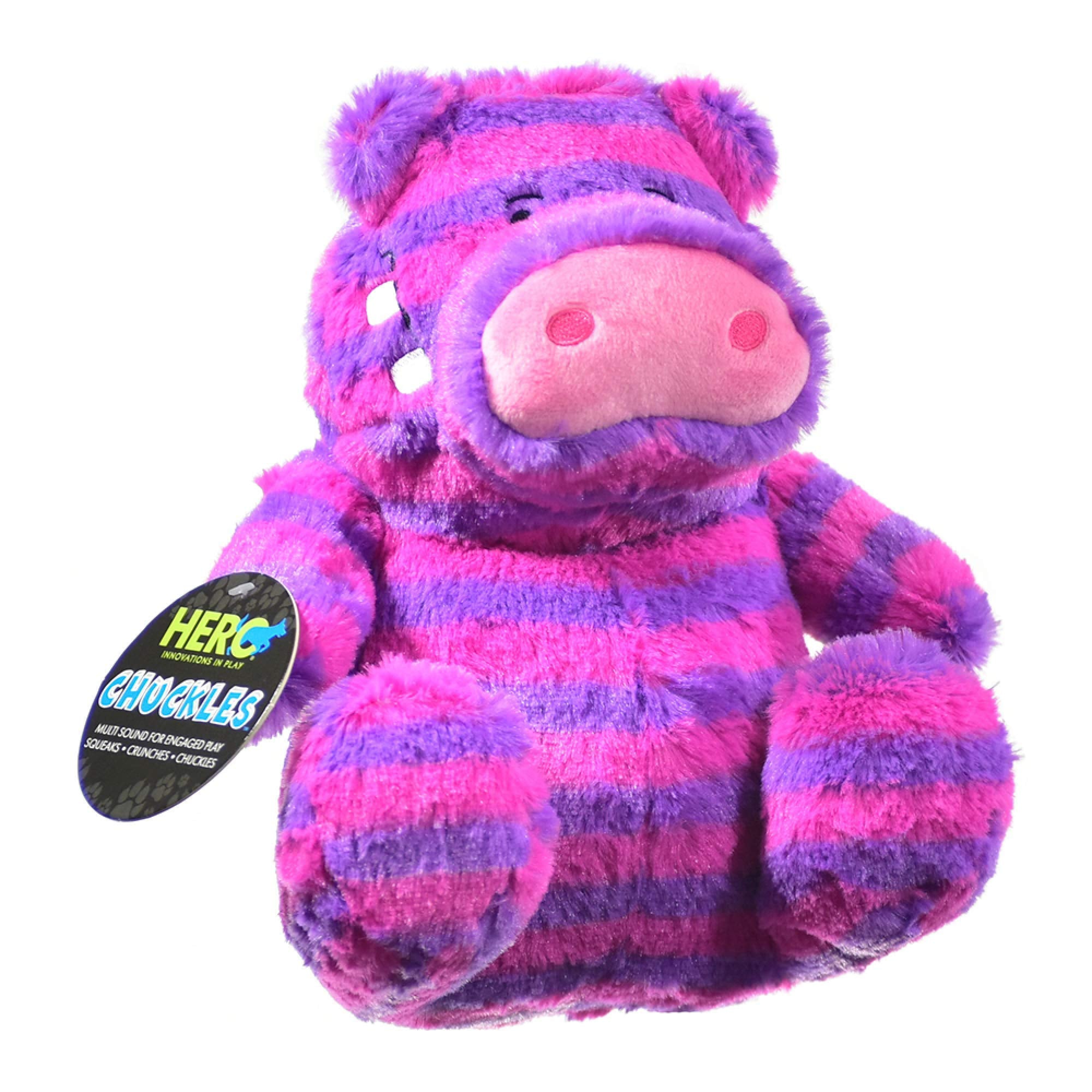 Hero | Chuckles Hippo Plush Dog Toy | Dog Squeaky Toys | Durable Stuffed Animal With 3 In 1 Squeaker
