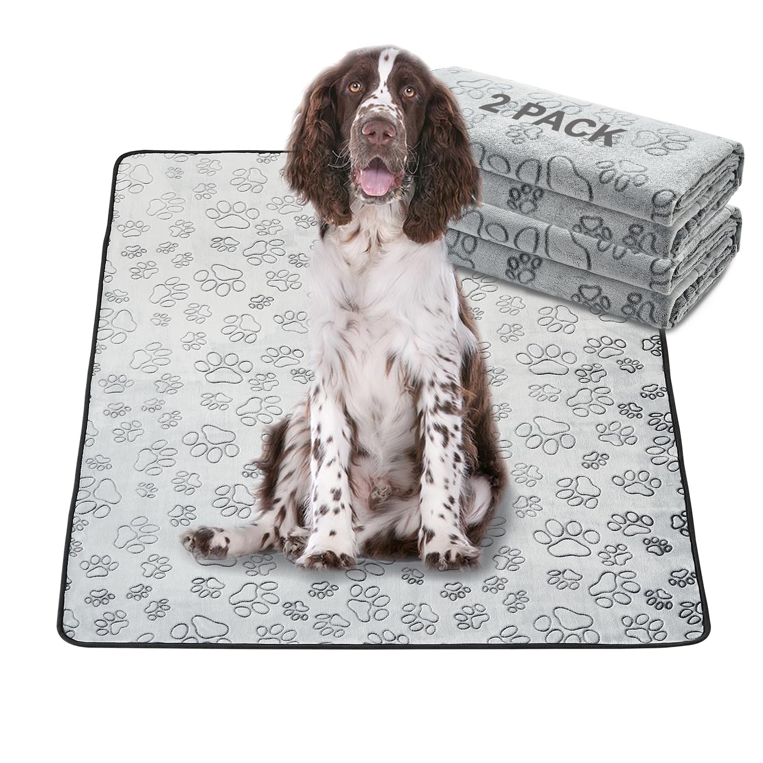 Qeils Reusable Puppy Pads, 2 Pack Washable Pee Pads For Dogs, Non Slip Wee Wee Pad, Absorbent And Leakproof Training Mats For Potty, Crate, Playpen, Bed, Sofa, 48'X 30'
