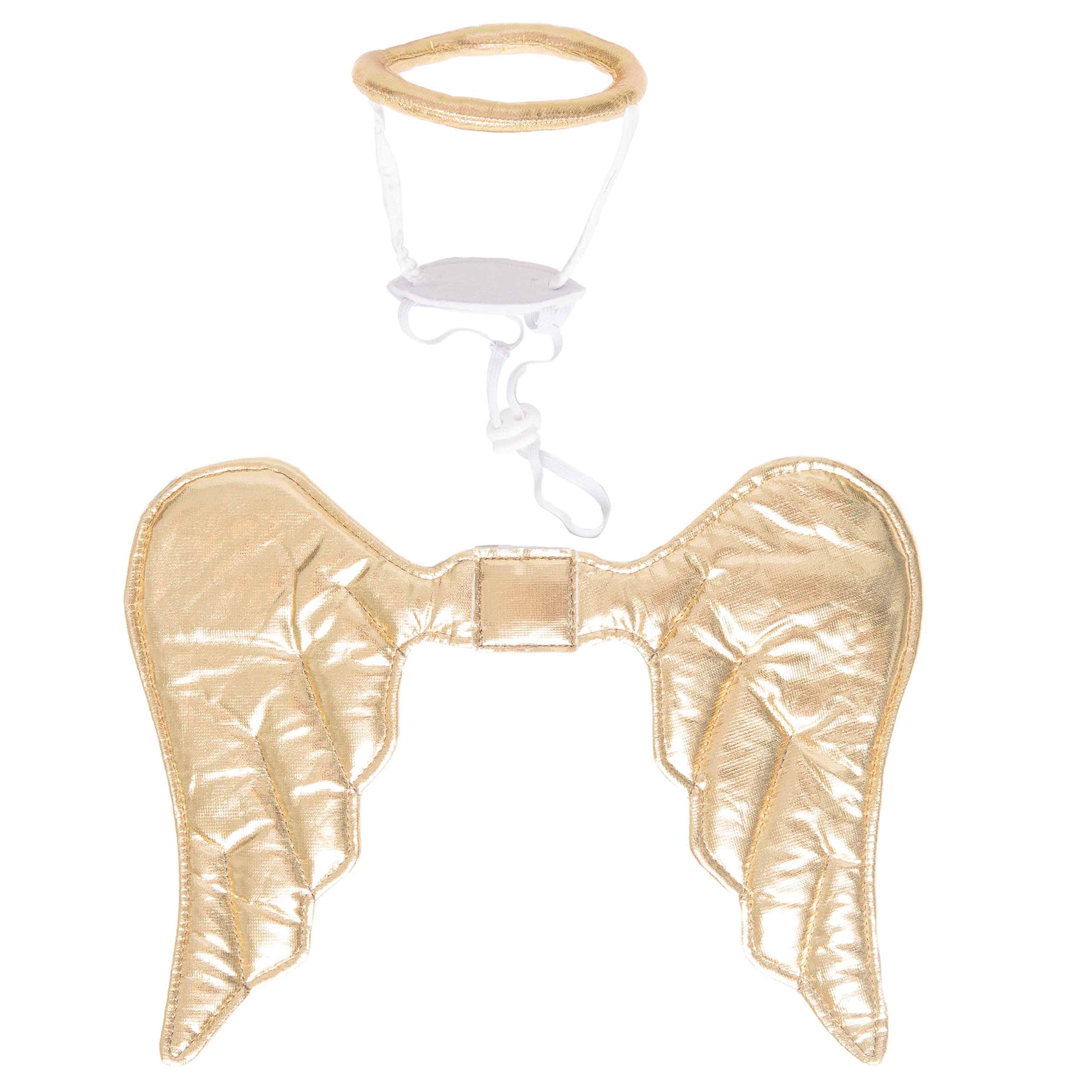 Pet Krewe Angel Dog Costume Wings & Cat Angel Costume Wings - Harness Attachment, One Size Fits All - Perfect For Halloween, Christmas Holiday, Parties, Photoshoots, Gifts For Dog & Cat Lovers