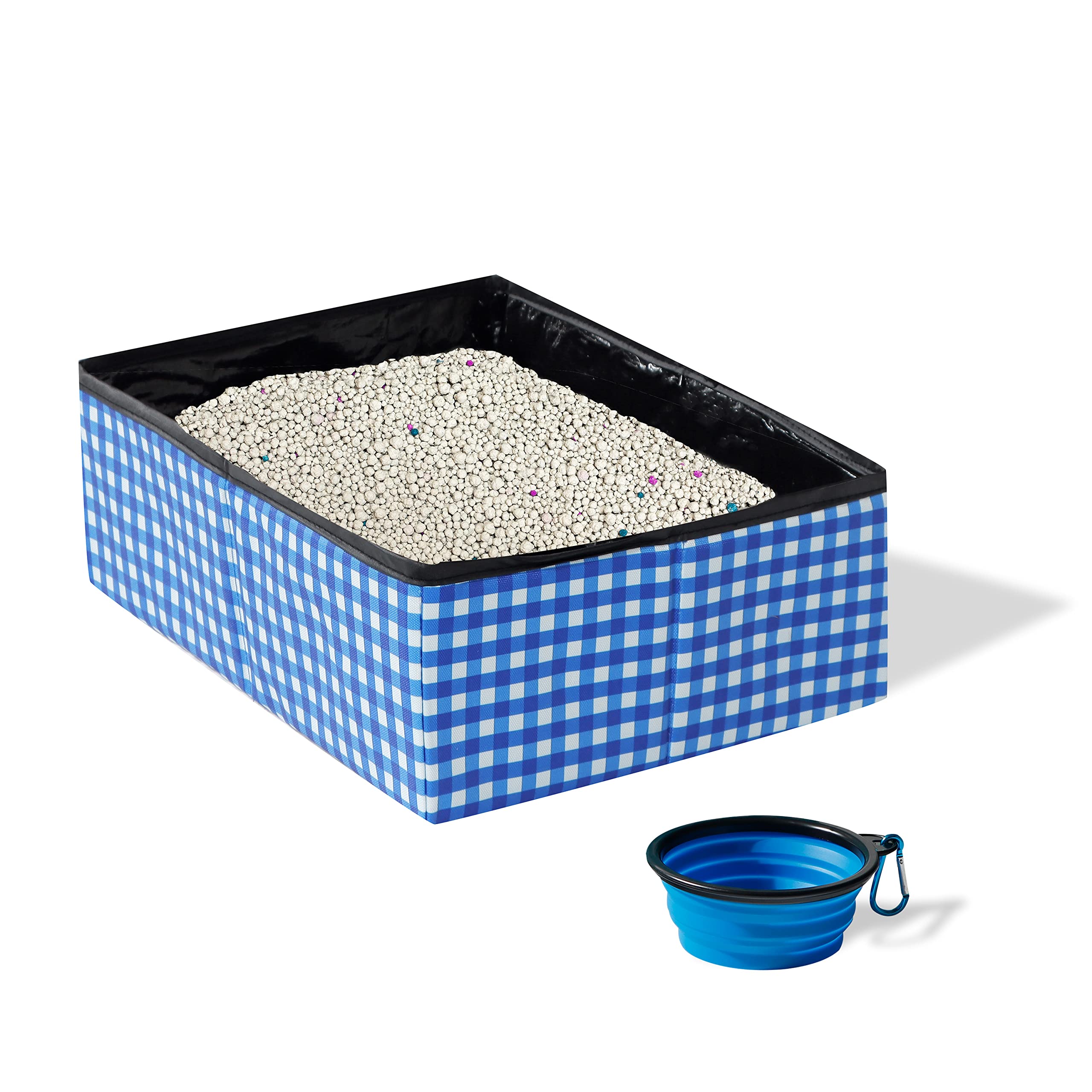 Pet Fit For Life Travel Cat Litter Box - Collapsible, Portable, Nylon, Large, Blue, Model 43237-2