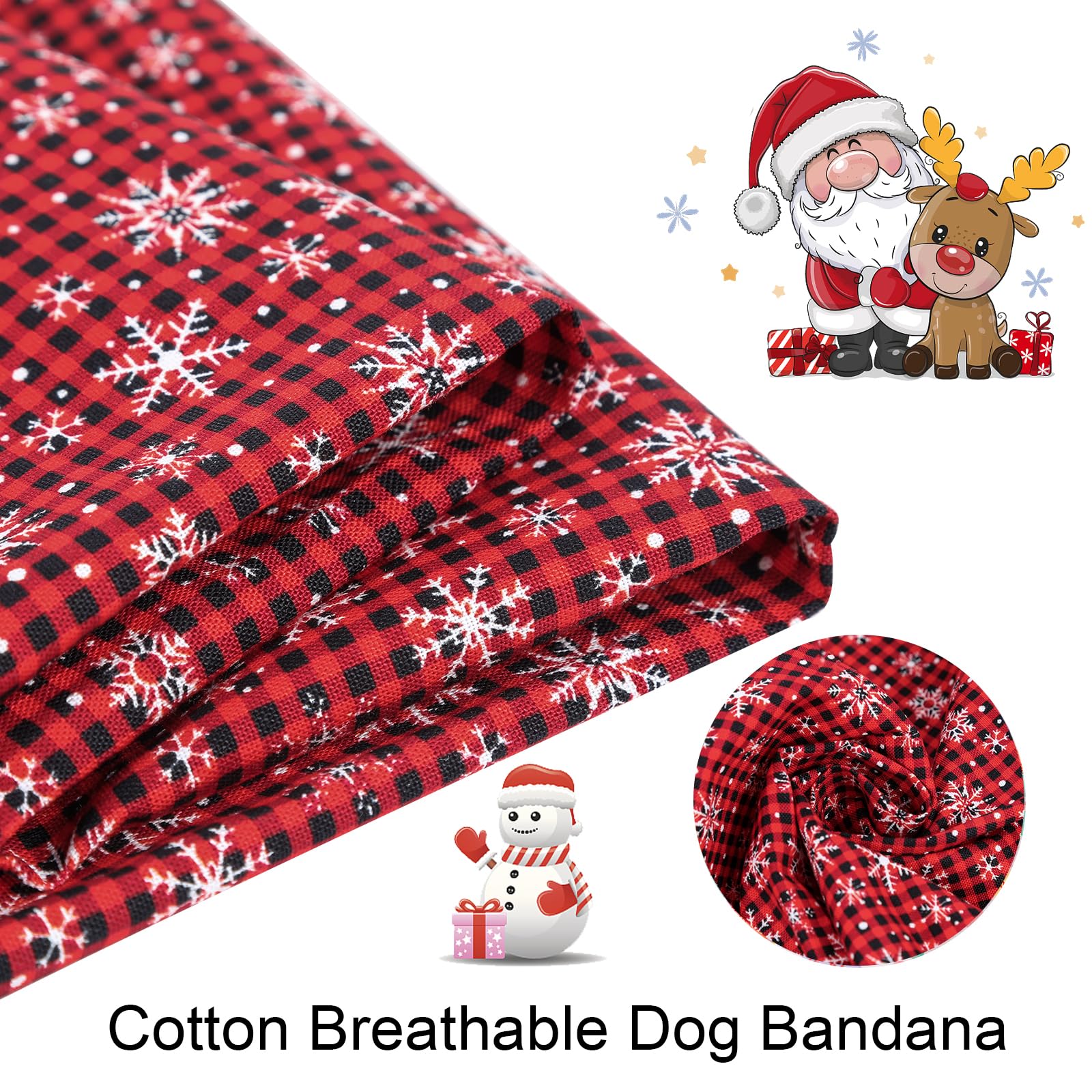 Aring Pet Christmas Dog Bandana With Cute Snowflakes, Comfortable Red Pet Scarf Triangle Bibs For Small To Large Dogs And Cats