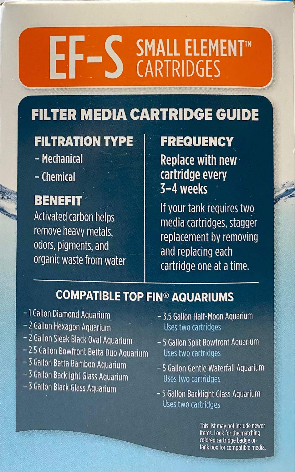 Top Fin Ef-S Element Filter Cartridge Value Pack 12 Month Supply 2.1 In X 3.7 In