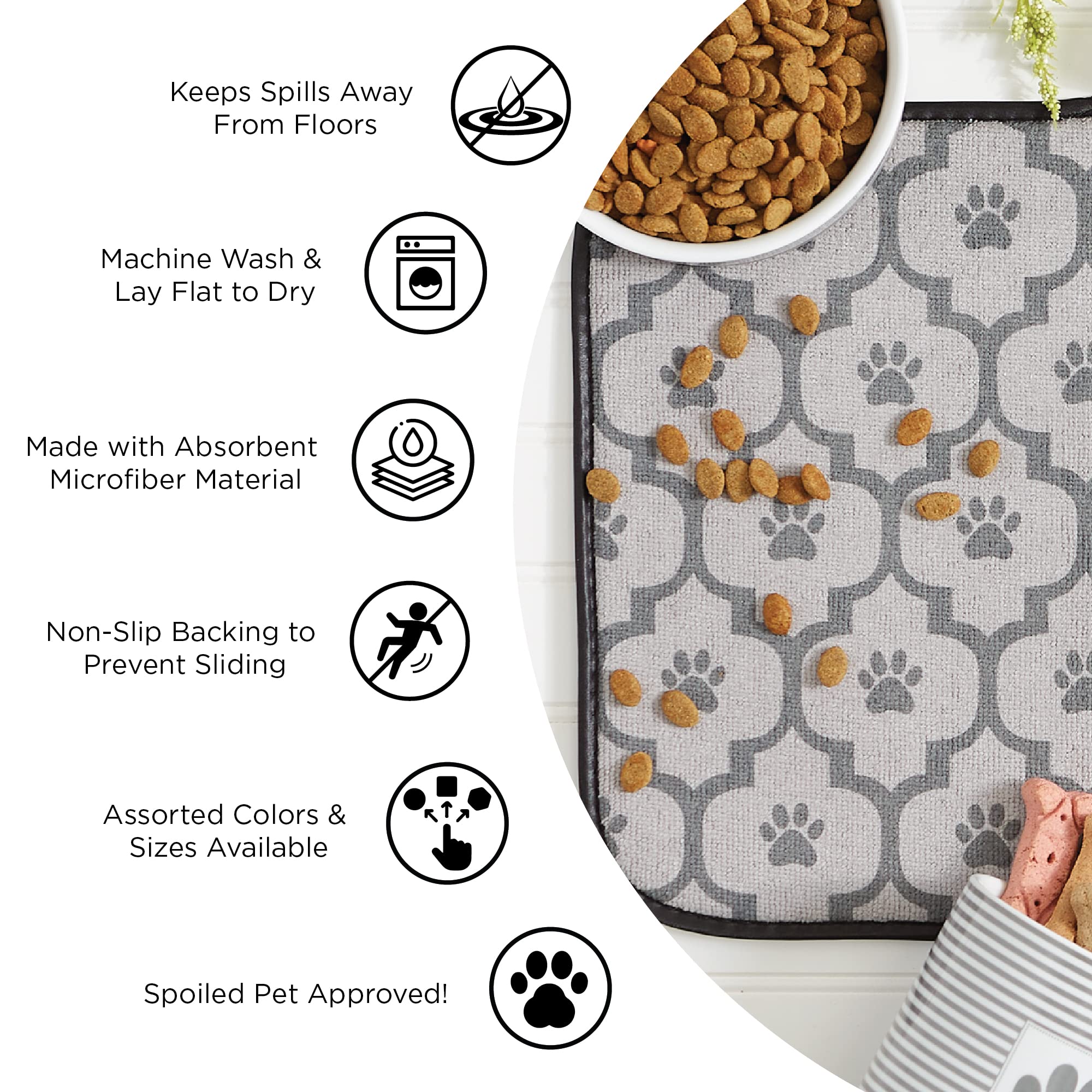 Bone Dry Machine Washable, Ultra Absorbent Pet Mat, 12x18, Blue Stripe