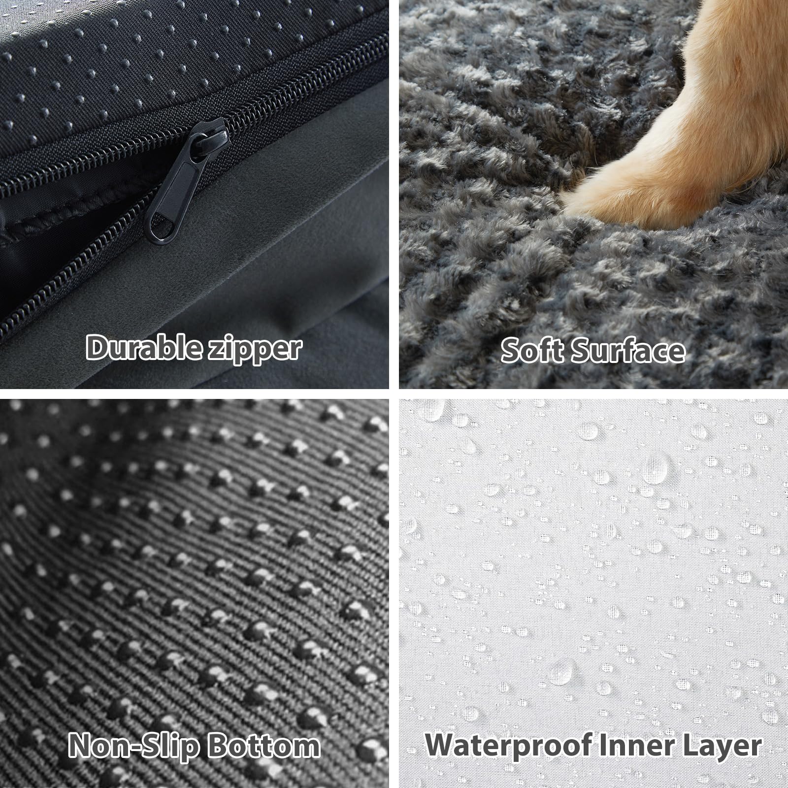 BFPETHOME Extra Large Orthopedic Dog Bed, L-Shaped Pet Bed for Dogs up to 100 lbs, Waterproof, Removable Washable Cover, Non-Sli
