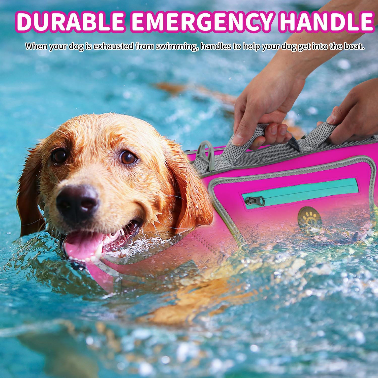 Sheripet Dog Life Vest For Swimming, High Flotation Dog Life Jacket For Large Dogs Good Visibility Reflective Dogs Floating Vest