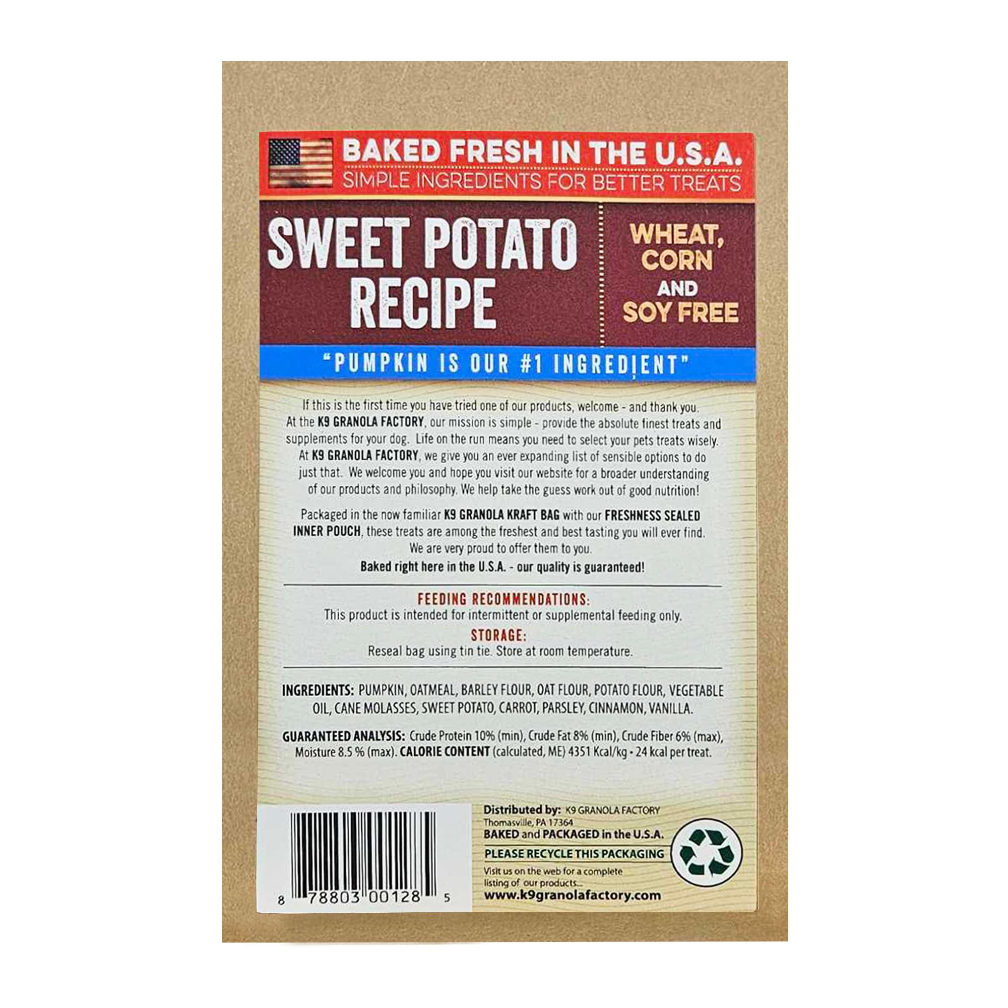 K9 Granola Factory Pumpkin/Sweet Potato With Carrot And Parsley Crunchers, 14 Ounces Per Pack