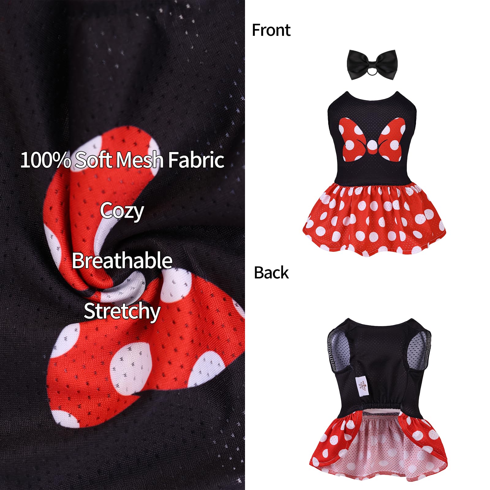 Cutebone Dog Mesh Dress Puppy Sundress Pet Outfit Summer Fashion For Small Dogs Girl Cat Clothes Bf33L-D