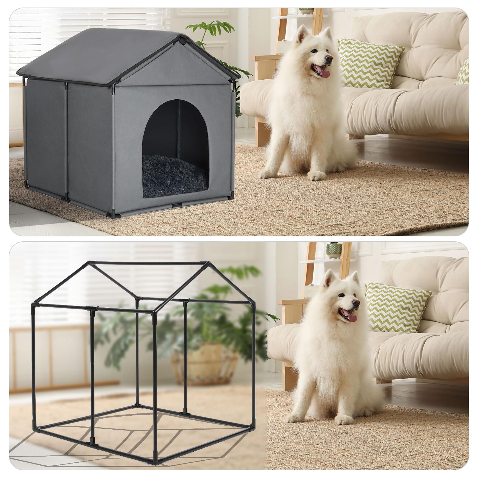 Loobmbns Large Dog House Soft Indoor With Internal Size 30X28X23In For Labrador Husky Samoyed Golden Retriever German Shepherd,