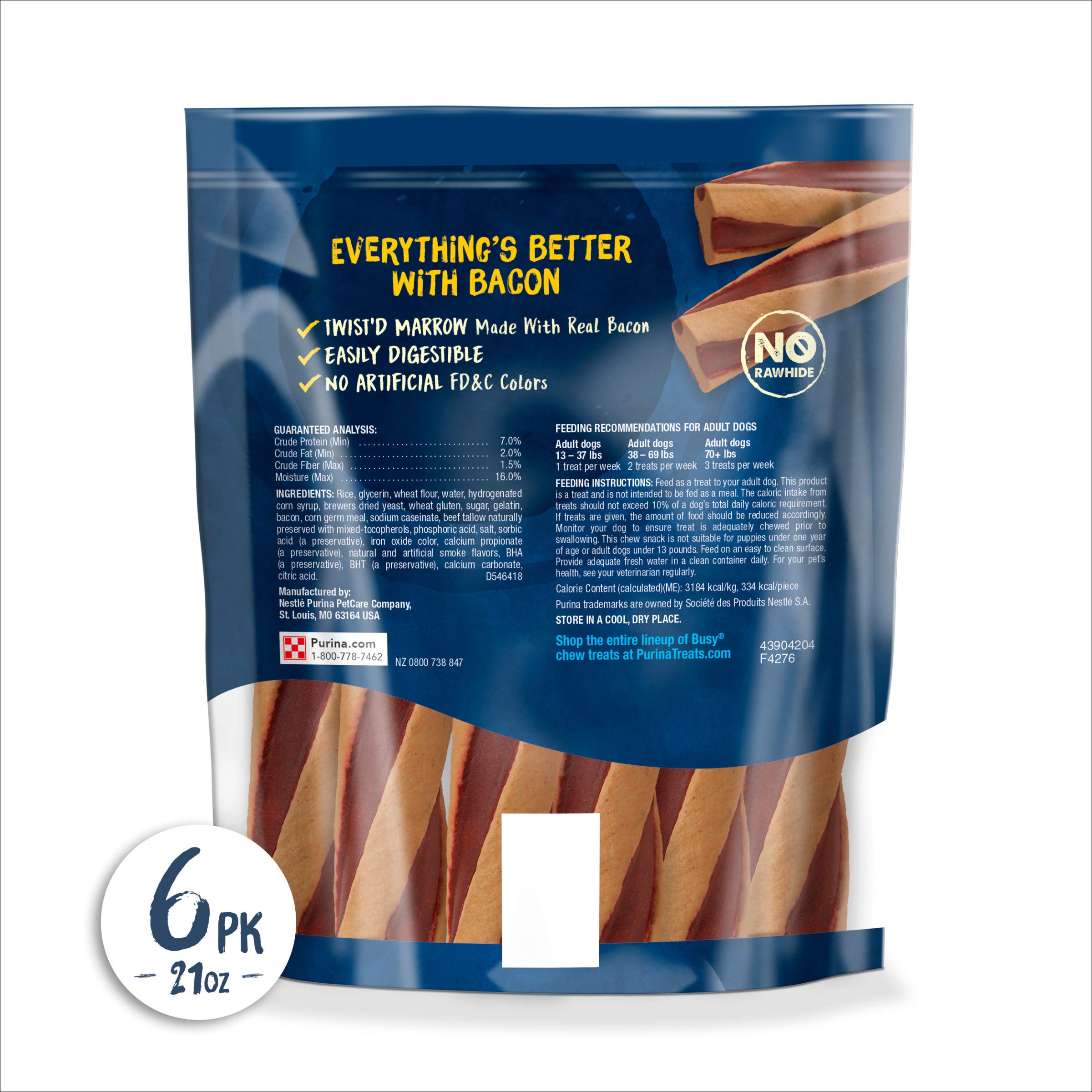 Purina Busy With Beggin  Made in USA Facilities Small/Medium Breed Dog Treats, Twist d - (Pack of 2) 6 ct. Pouches