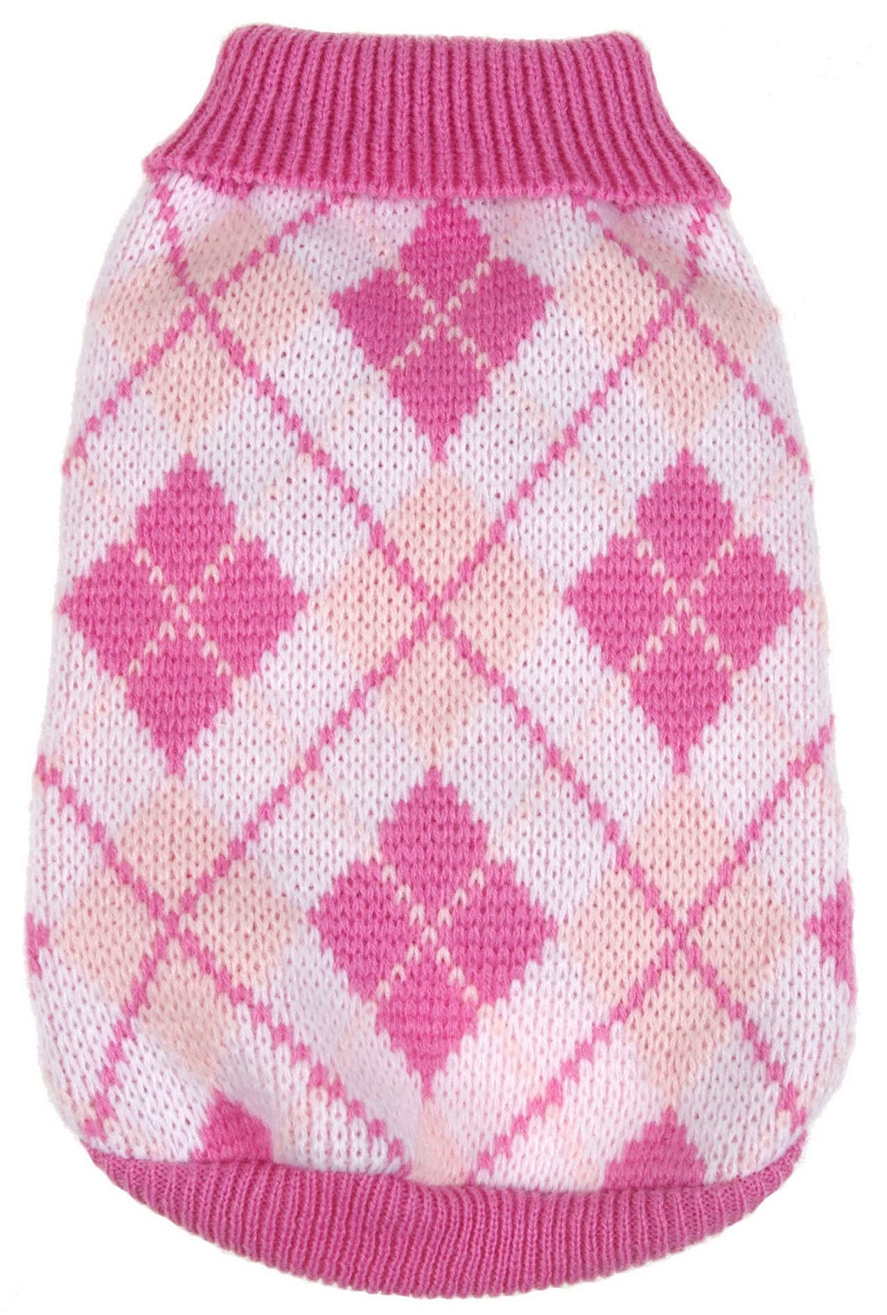 Pet Life  Argyle Style Weaved Pet Sweater - Designer Heavy Cable Knitted Dog Sweater with Turtle Neck - Winter Dog Clothes Desig