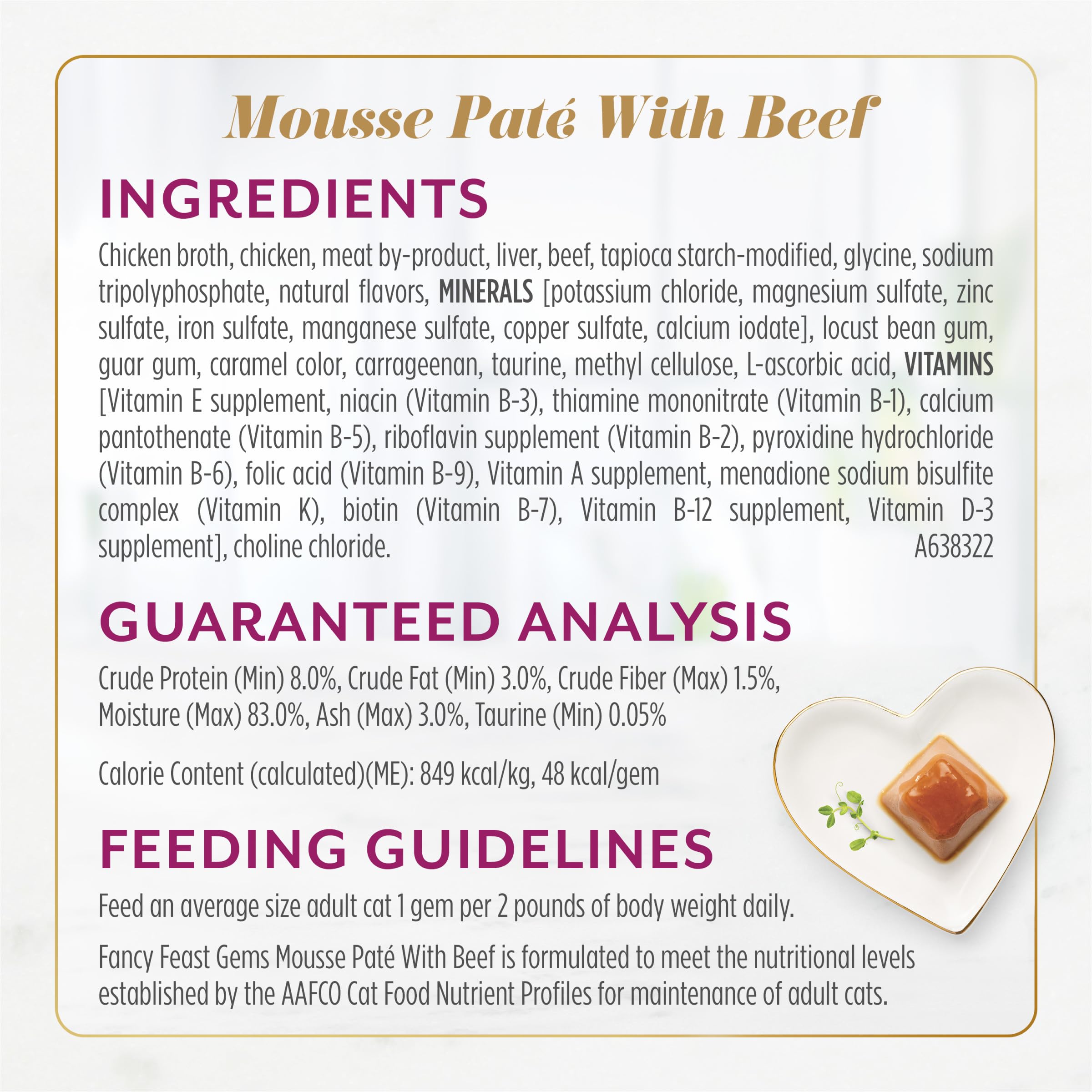Fancy Feast Gems Pate Cat Food Mousse Chicken or Beef and a Halo of Savory Gravy Wet Cat Food Variety Pack - (1) 8 ct. Boxes - 8