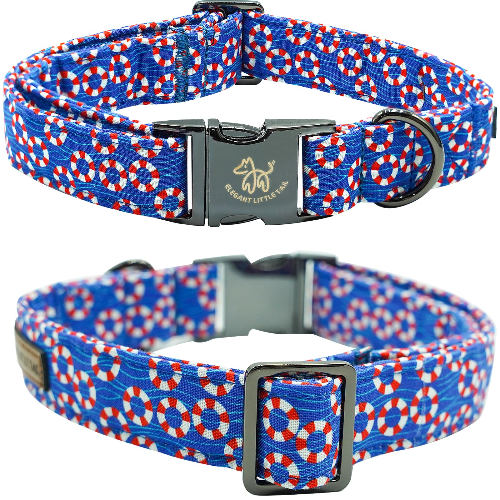 Elegant Little Tail Dog Collar, Blue Color Pet Collar With Bow Dog Durable Summer Dog Collars Bows Girl Pet Gift Adjustable Dog