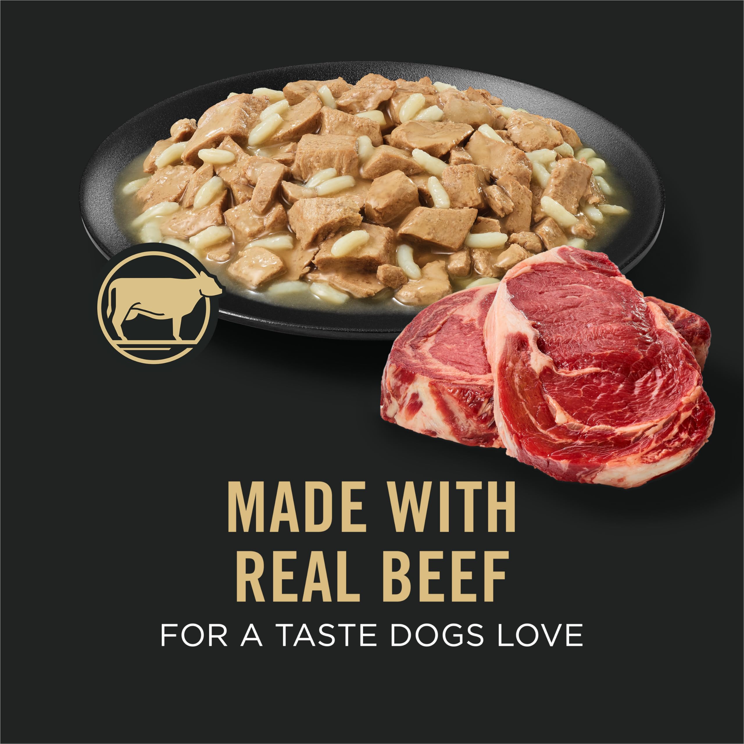 Purina Pro Plan High Protein Senior Wet Dog Food, Beef and Rice Entree - (Pack of 12) 13 Oz. Cans