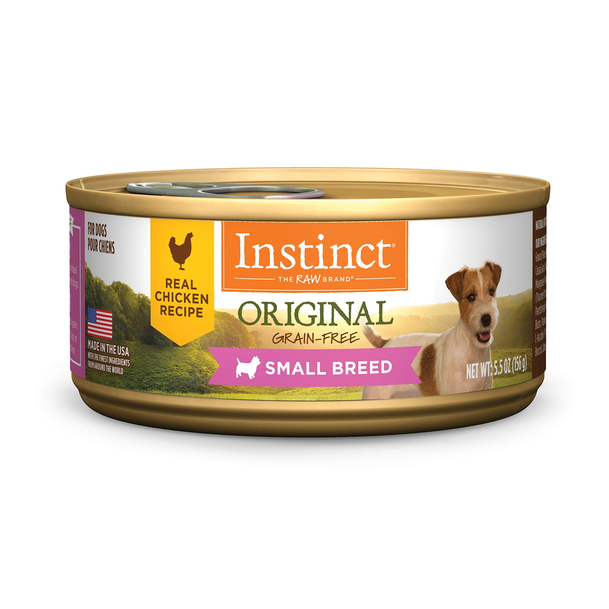 Instinct Original Small Breed, Wet Dog Food, Grain Free Recipe - Real Chicken, 5.5 oz. Cans (Pack of 12)