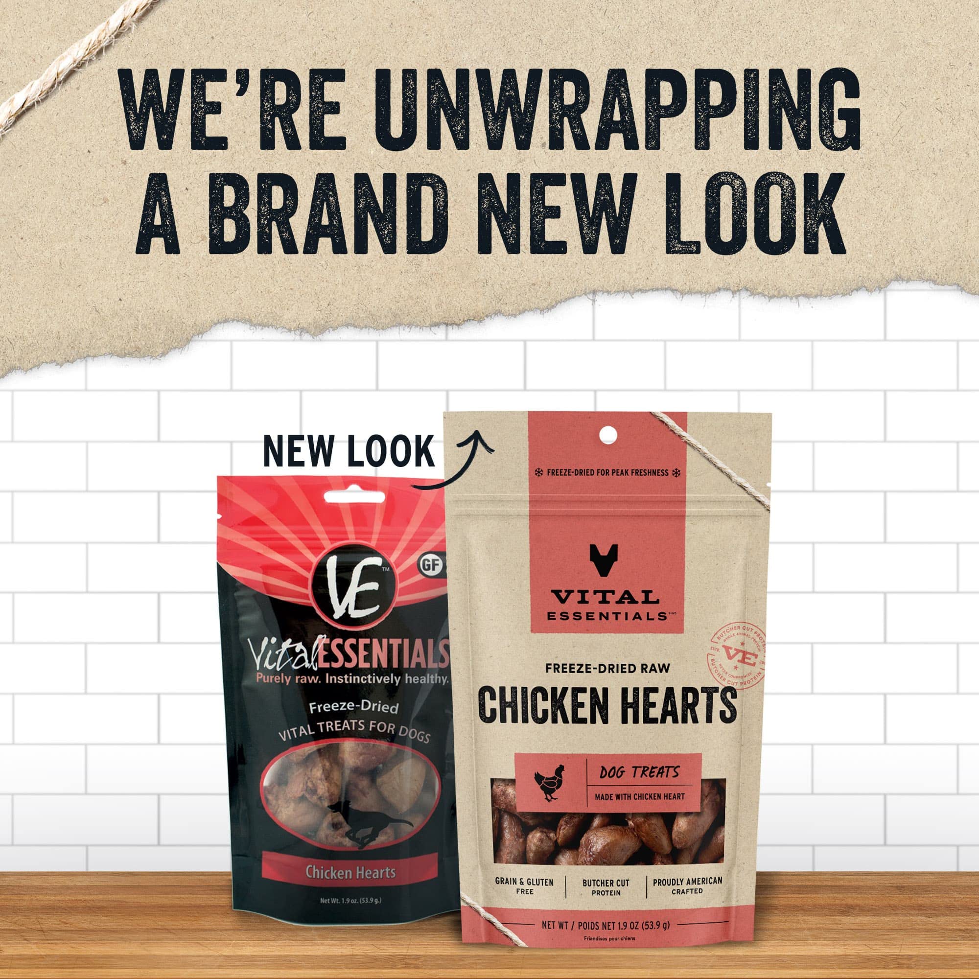 Vital Essentials Freeze Dried Raw Dog Treats, Chicken Hearts, 1.9 oz, High Protein, Grain Free, Gluten Free, New Packaging