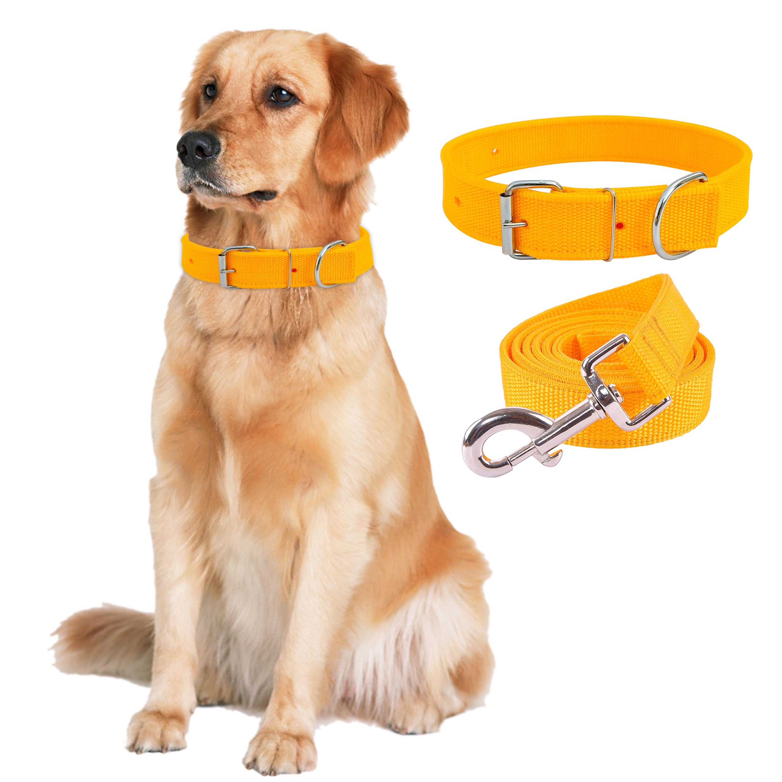 Aik India Nylon Dog Belt And Leash Set For Large Breeds  Adjustable Collar, Suitable For Labrador, German Shepherd, Husky, Dobe