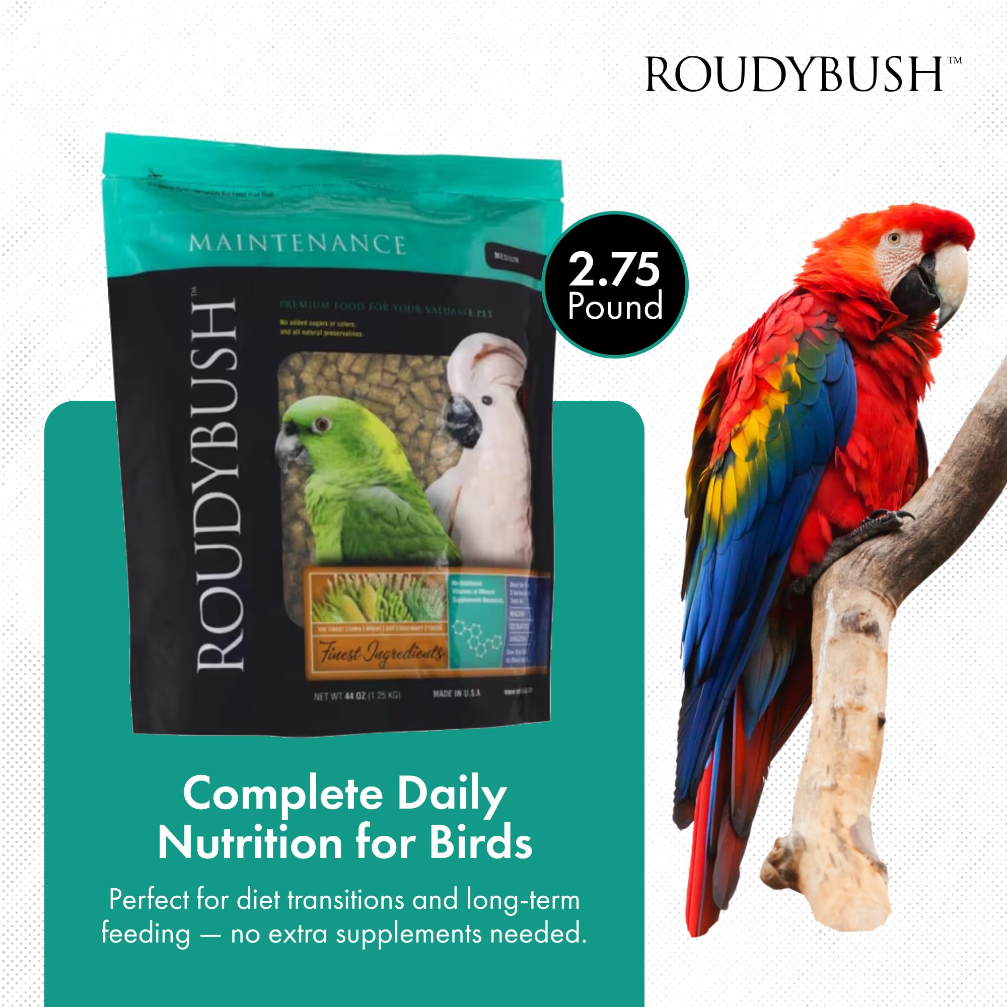 Roudybush Daily Maintenance Bird Food, Medium, 44-Ounce