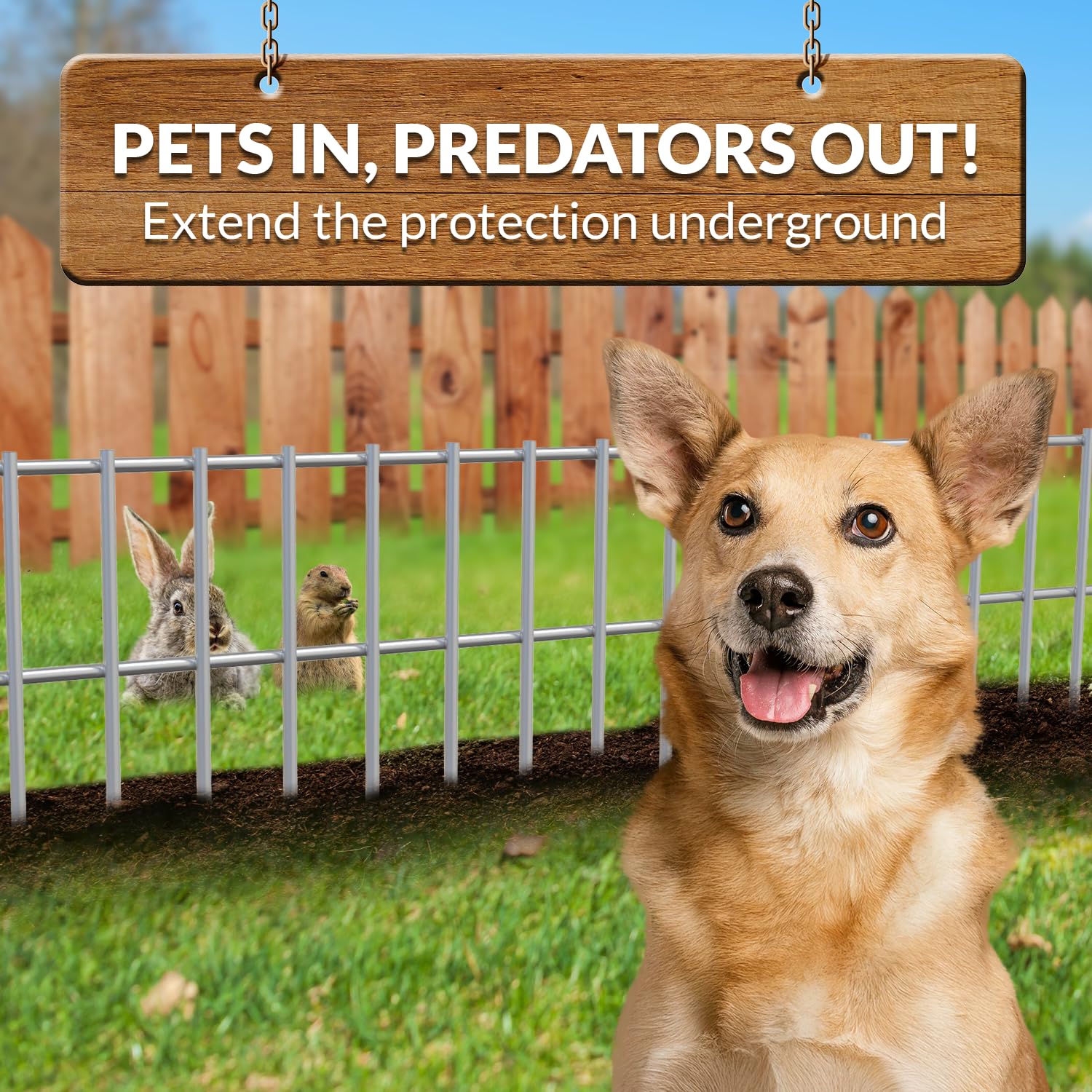 Dig Defence 2 Pack, 24   (L) x 15   (H) Original Animal Barrier Fence - X-Large No Dig Fence for Dogs & Rabbits, Durable Outdoor