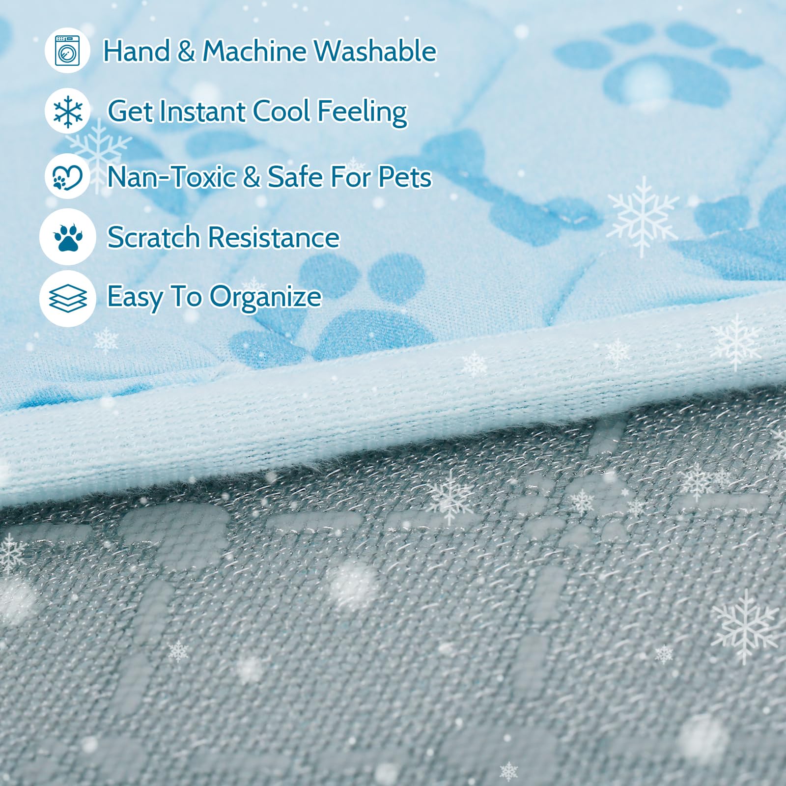 Asoox Dog Cooling Mat, Pet Cooling Mat For Dogs And Cats, Portable Summer Dog Cool Pad,Cool Bed For Pets, Premium Pet Cool Blank