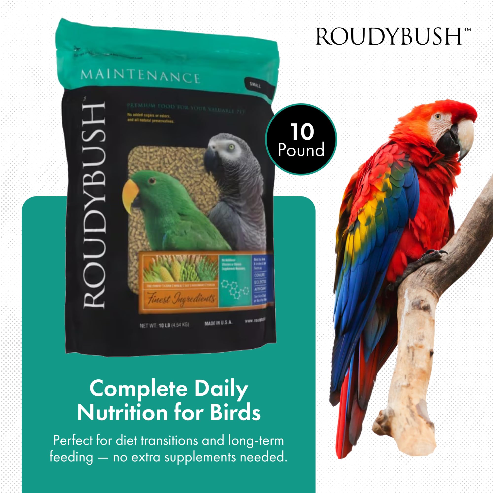 Roudybush Daily Maintenance Bird Food, Small, 10-Pound