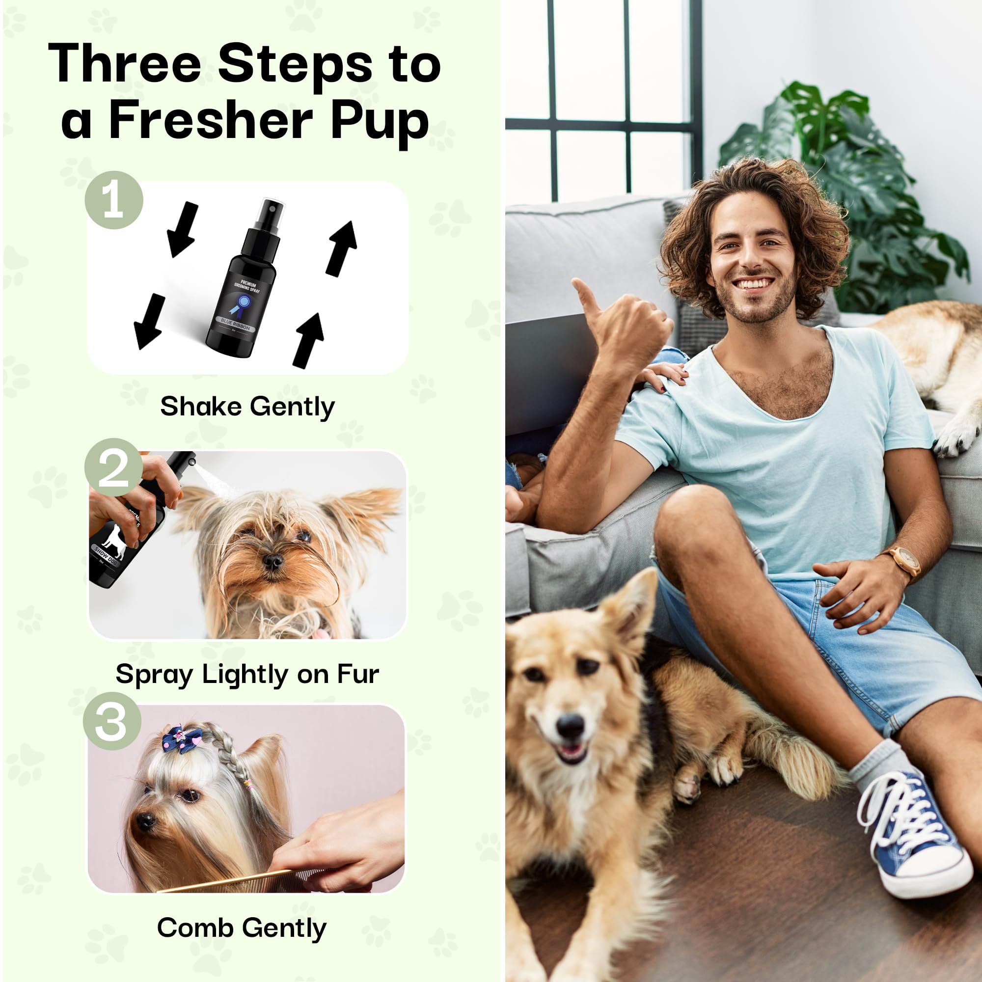 605Products Premium Dog Cologne & Odor Eliminator - Long Lasting Puppy Perfume, Deodorant & Essential Oils Grooming Spray, 2Oz B