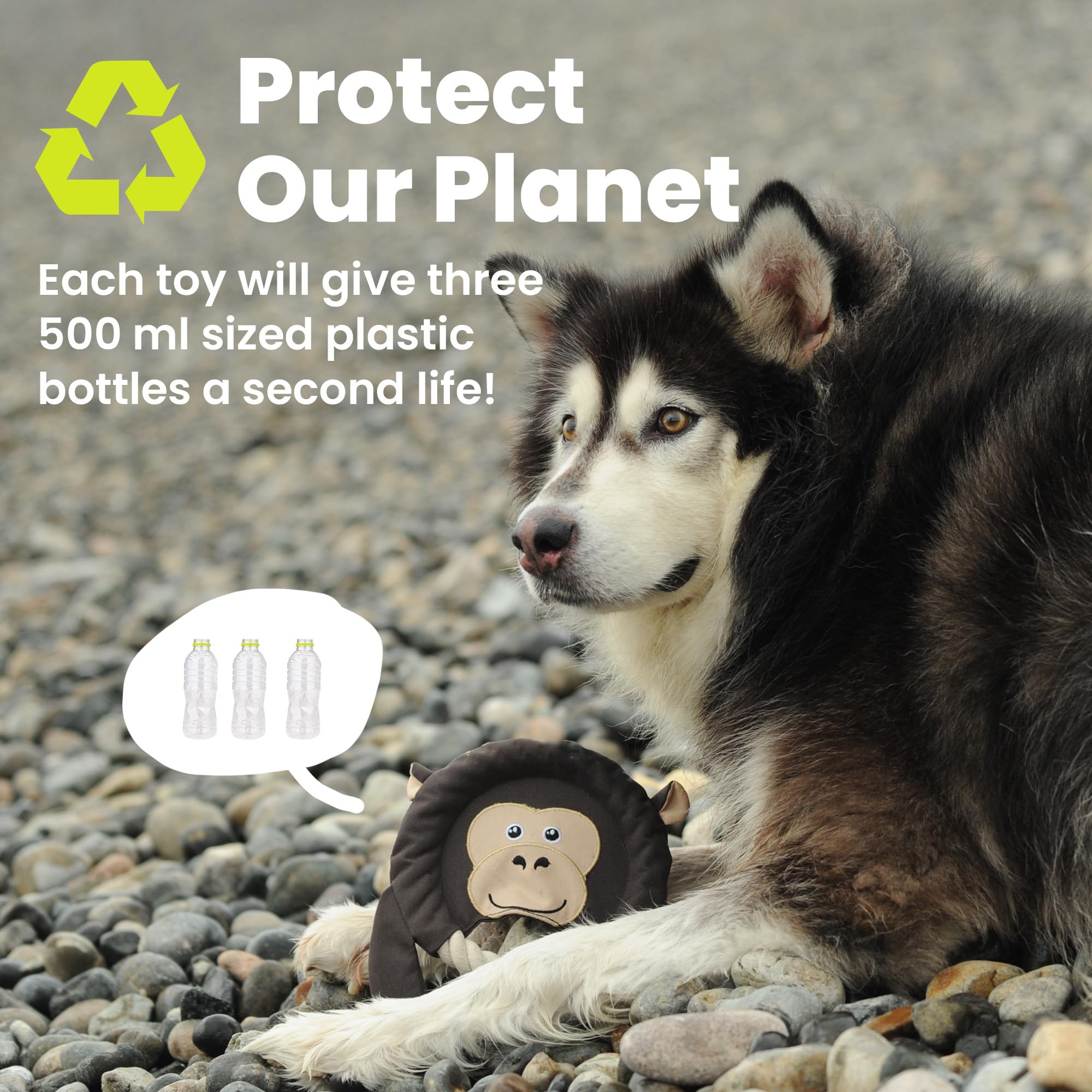 Pawspik Flying Disc Tug-Of-War Toy, Eco-Friendly Recycled Material, Squeaker Toy For Medium And Large Dogs, For Throwing & Fetch