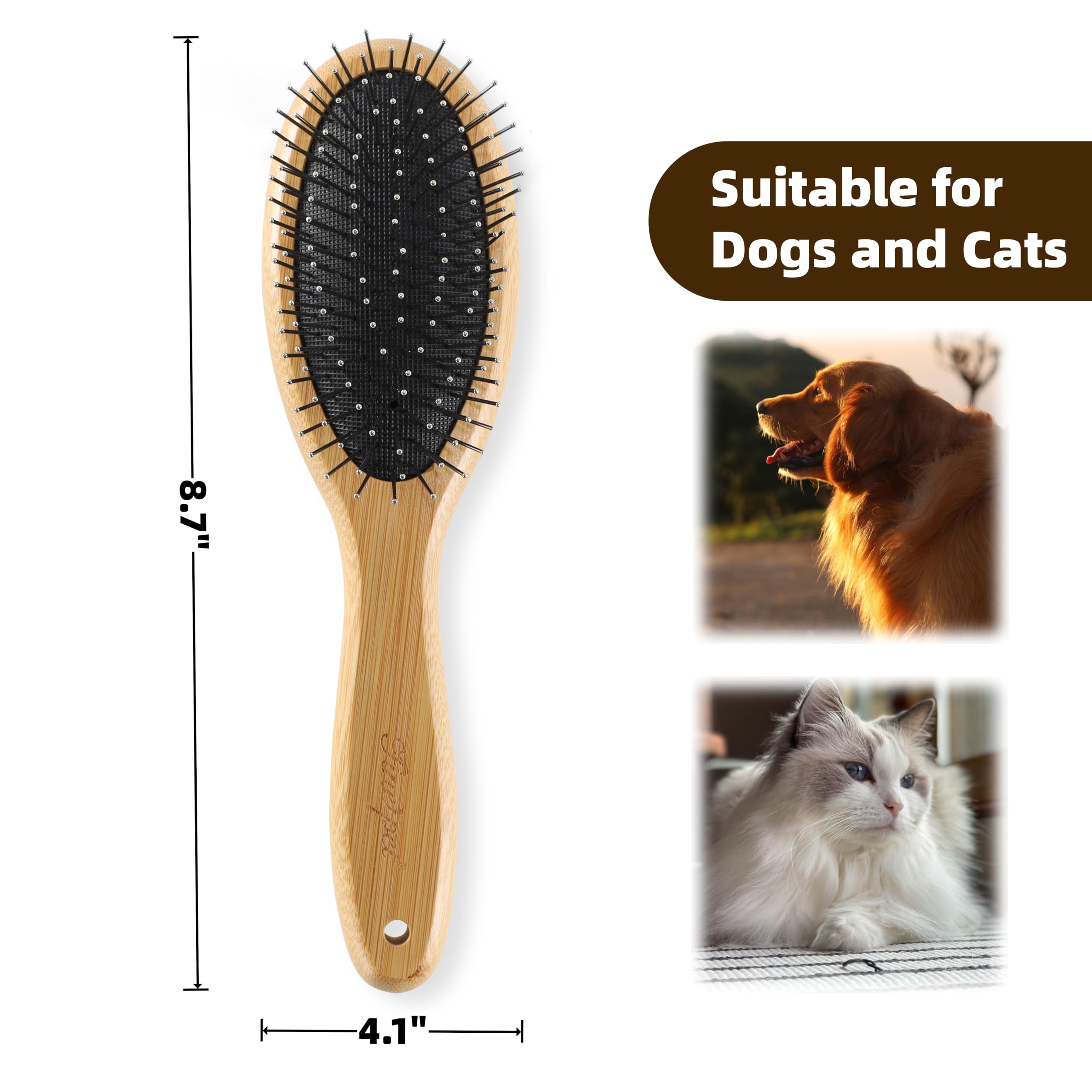 Vimfashi Double Sided Dog Brush Pin And Boar Bristle Pet Grooming Comb For Long Or Short Haired Dogs And Cats Removing Shedding
