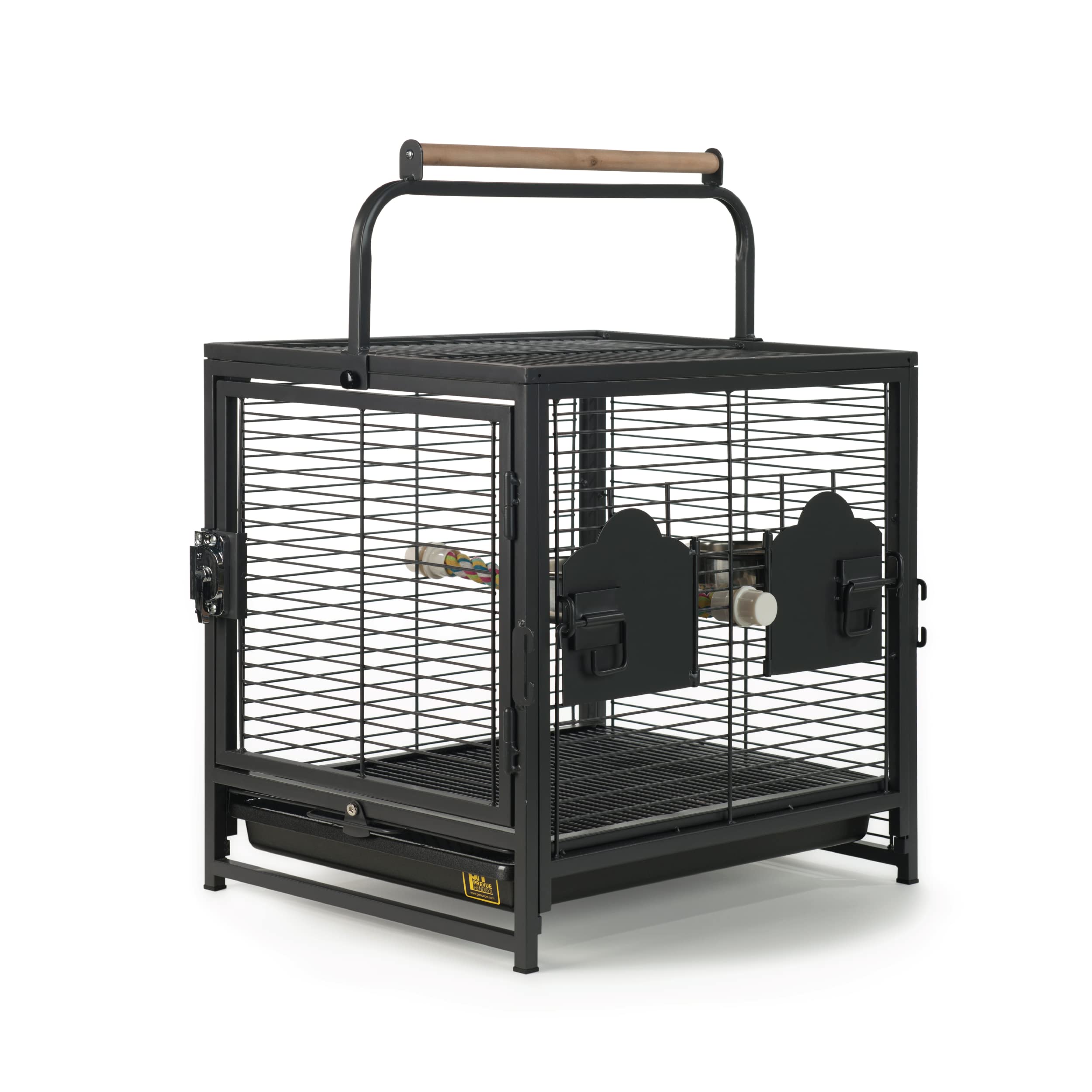 Prevue Pet Products Travel Carrier for Birds, Black 18.8L x 14.9W x 18.0H