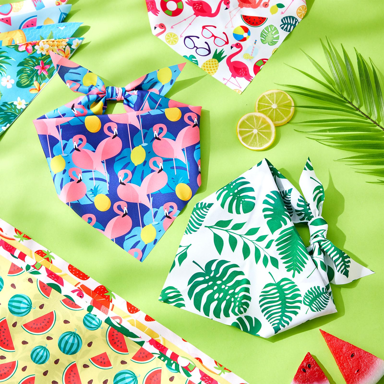Chunful 100 Pieces Dog Bandanas Bulk Summer Pet Bandanas Pack Triangle Scarf Bib Kerchief Set For Small Large Dog Costume Access