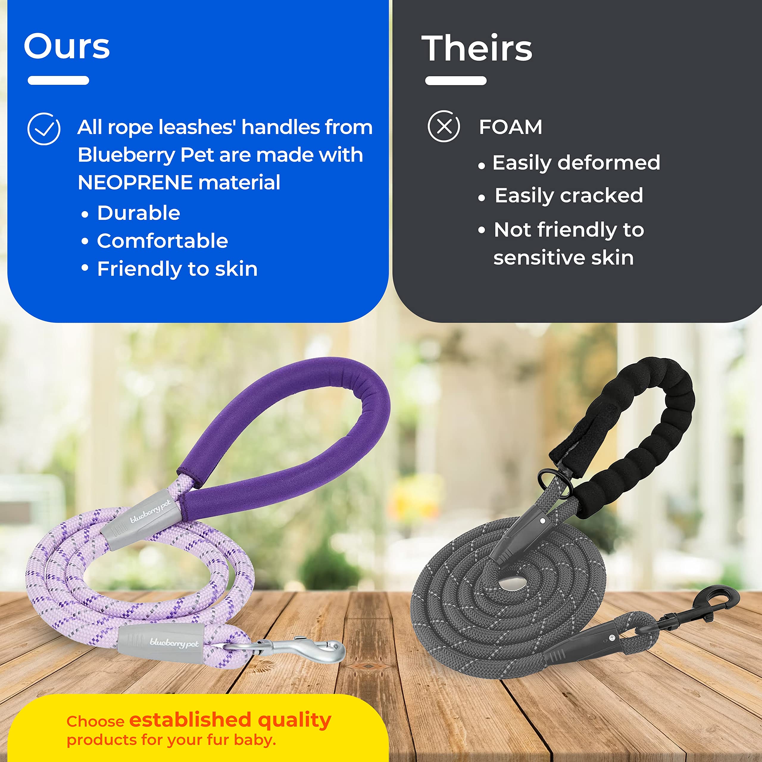 Blueberry Pet Durable Diagonal Striped Dog Rope Leash In Lime Green With Comfy Neoprene Handle, 4 Ft, Strong Leashes For Dogs