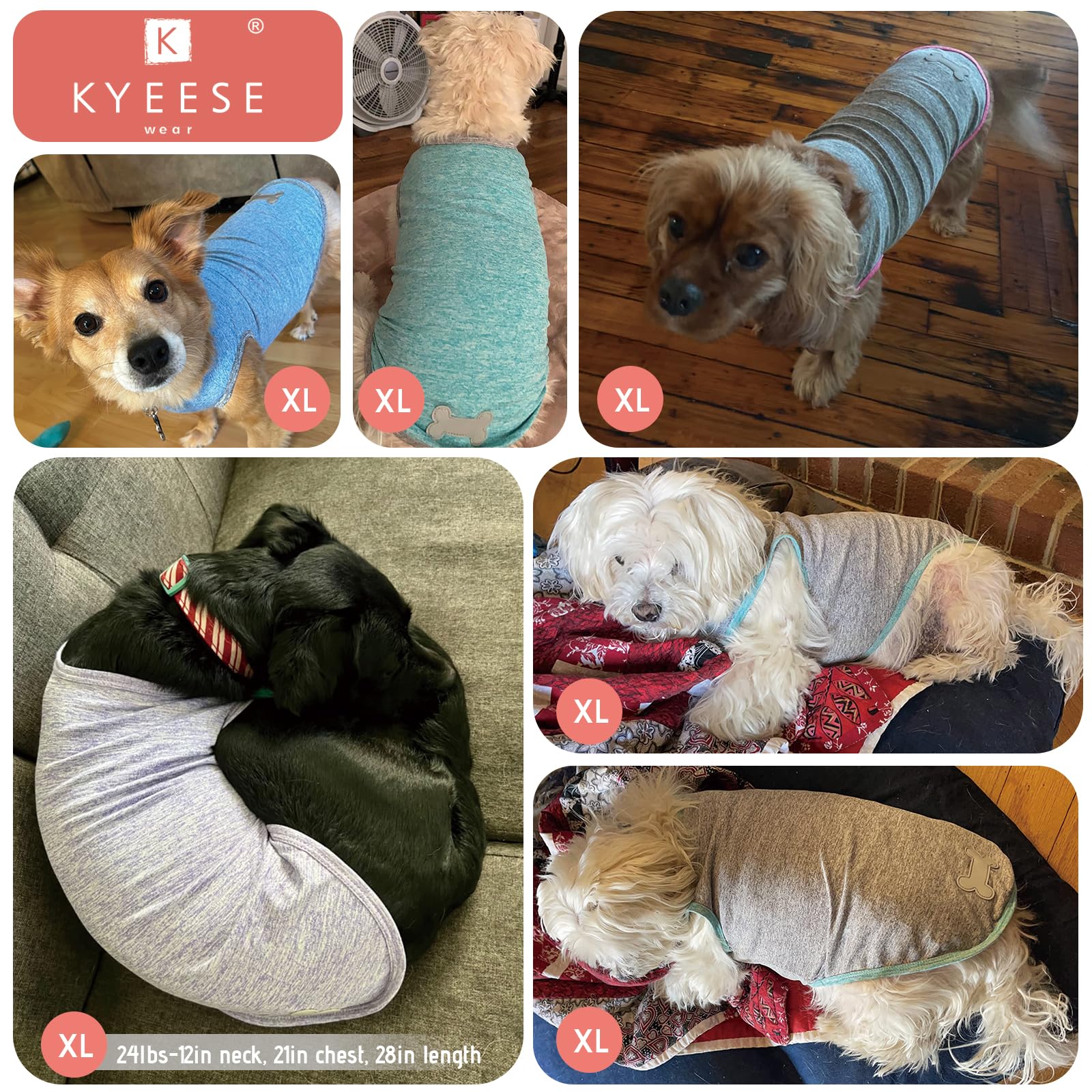 Kyeese 2Pack Dog Shirts Small With Reflective Label Soft Tank Top Quick Dry For Small Dogs Sun Protection Pet T Shirt Stretchy S