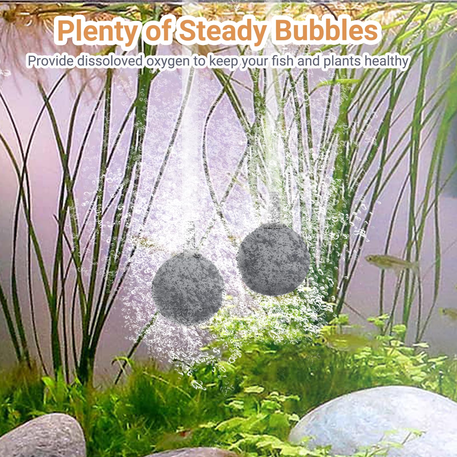 Moonorange 20 Pack 1.18 Inch Aquarium Air Stones, Long Lasting Aerator Oxygen Diffuser Aquarium Bubble Stone, Air Pump Accessori