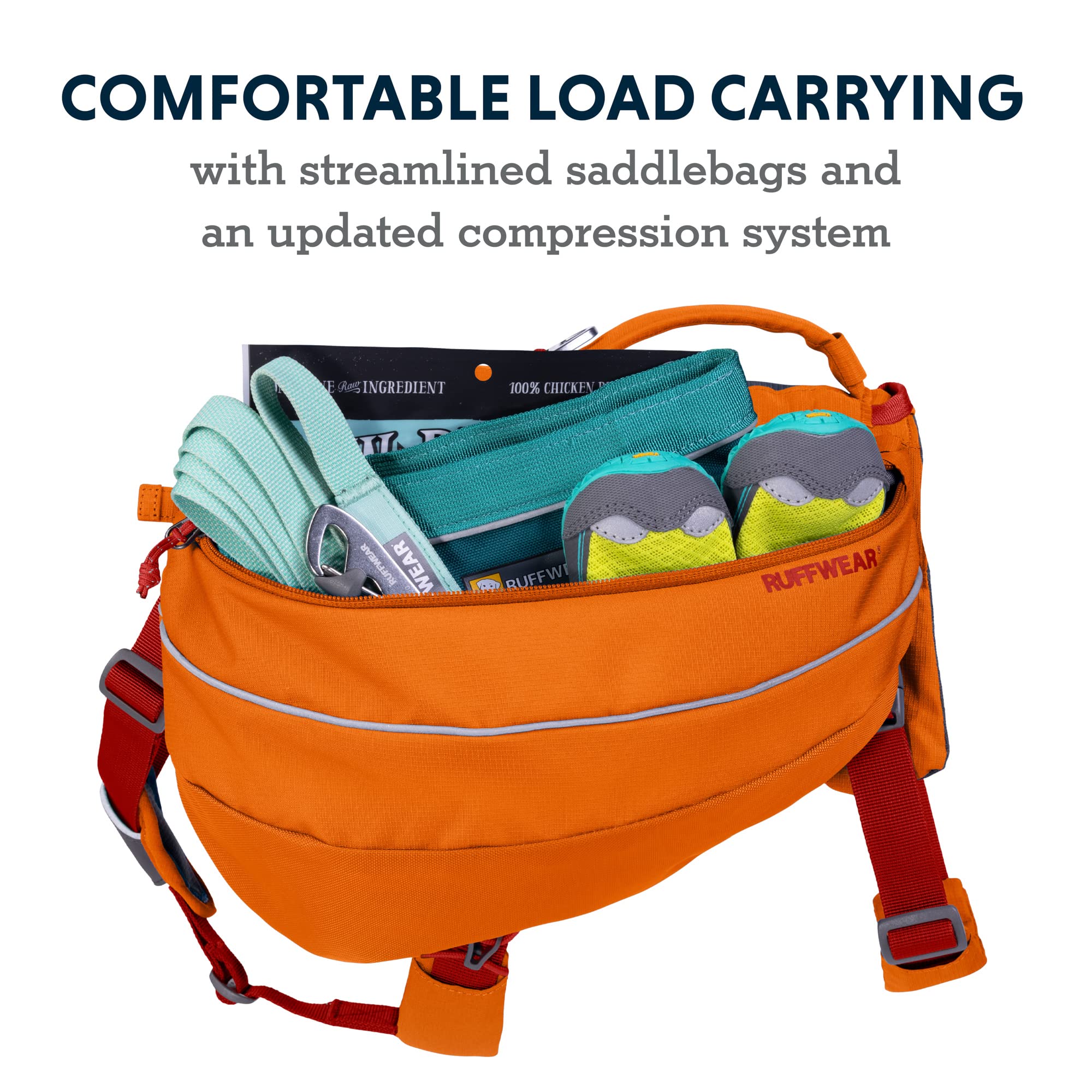 Ruffwear, Approach Dog Backpack, Hiking and Camping Pack with Saddlebags, Campfire Orange, Medium
