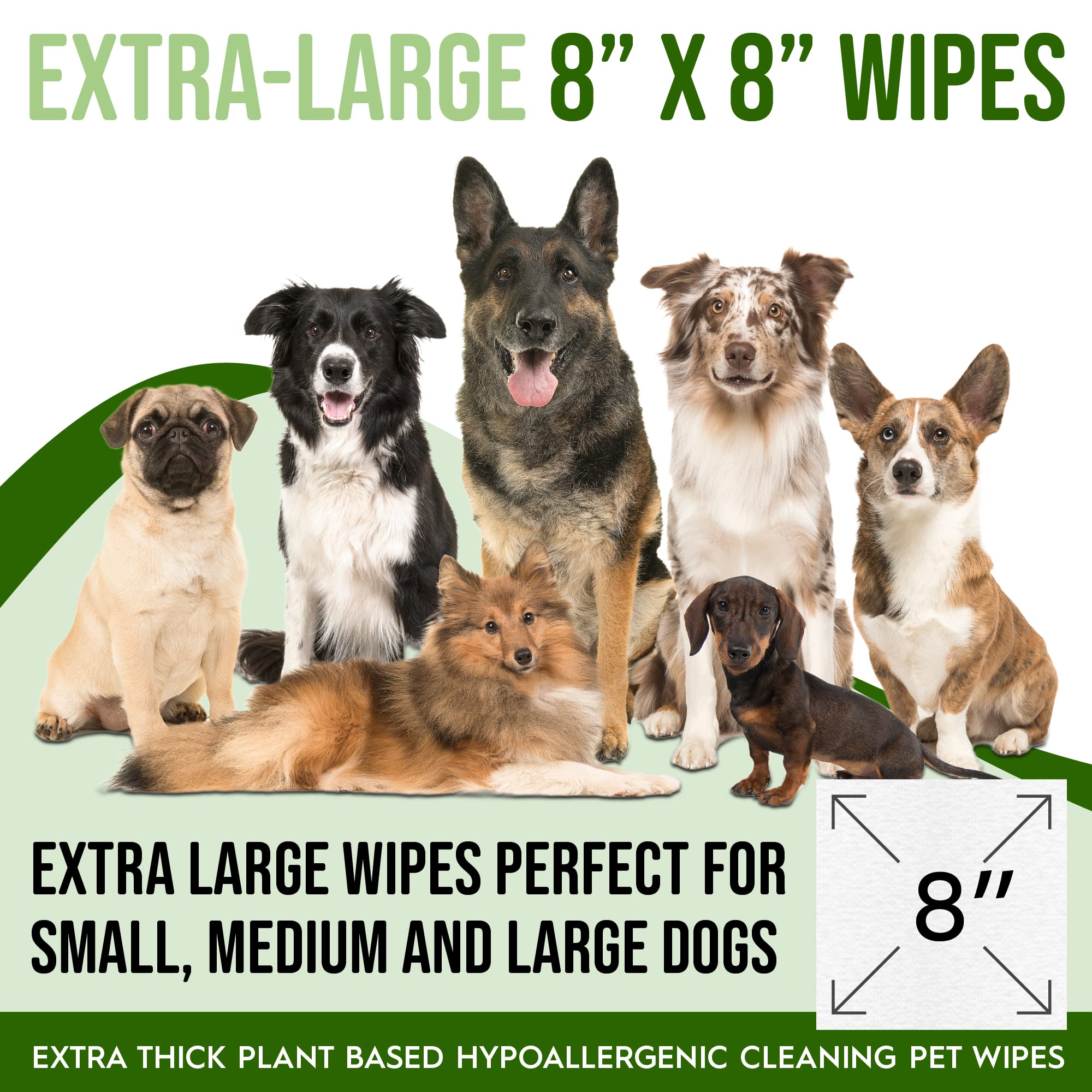 Petazy Dog Wipes - 400 Organic Lavender Scented Cleaning Wipes + 5 Bonus Glove Wipes for Paws, Butt, Ears, and Eyes