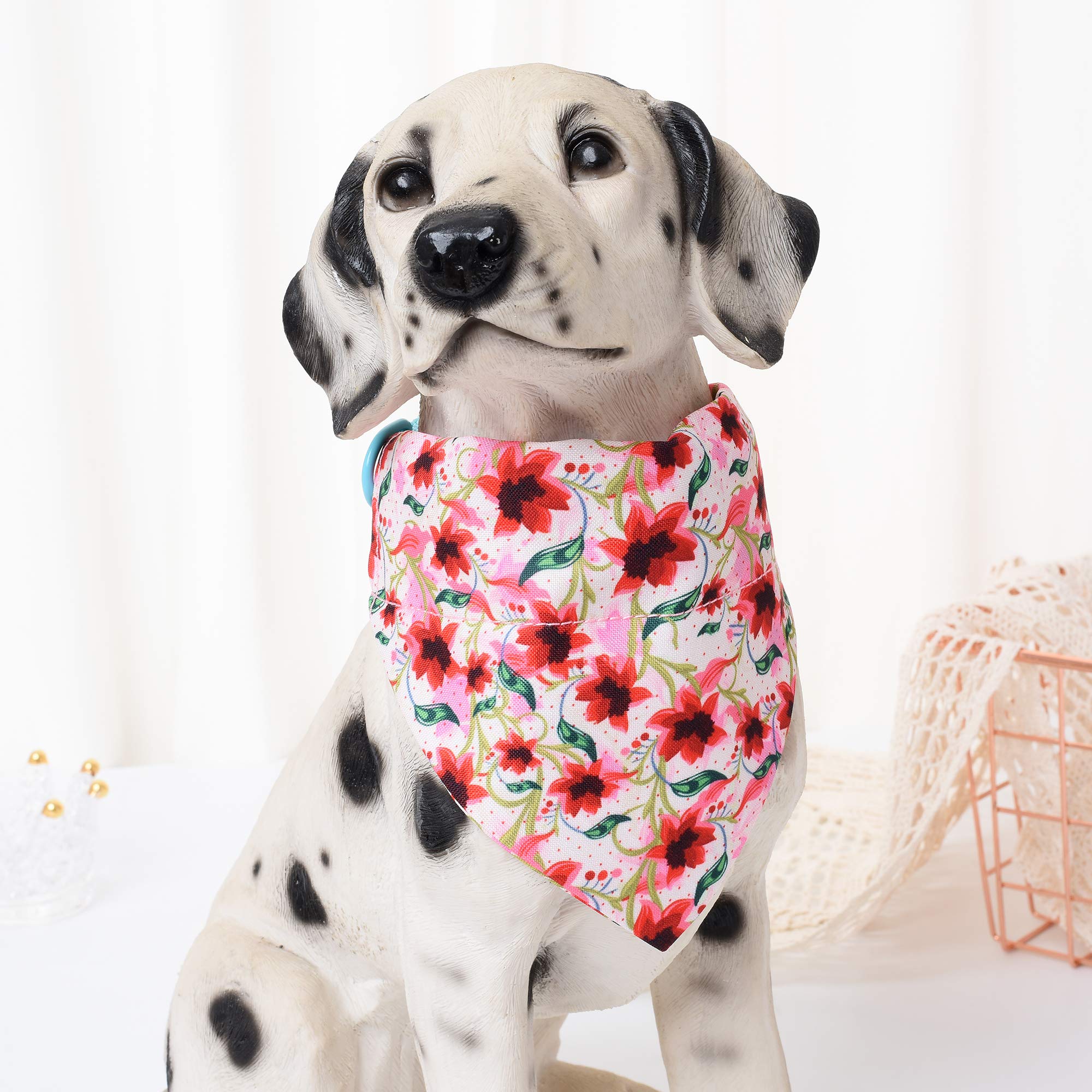 Mile High Life | Girl Dog Collars | Cute Bandana Collar | Soft Poly Cotton Fabric Collars For Medium Dogs | Flower & Fruit Patte