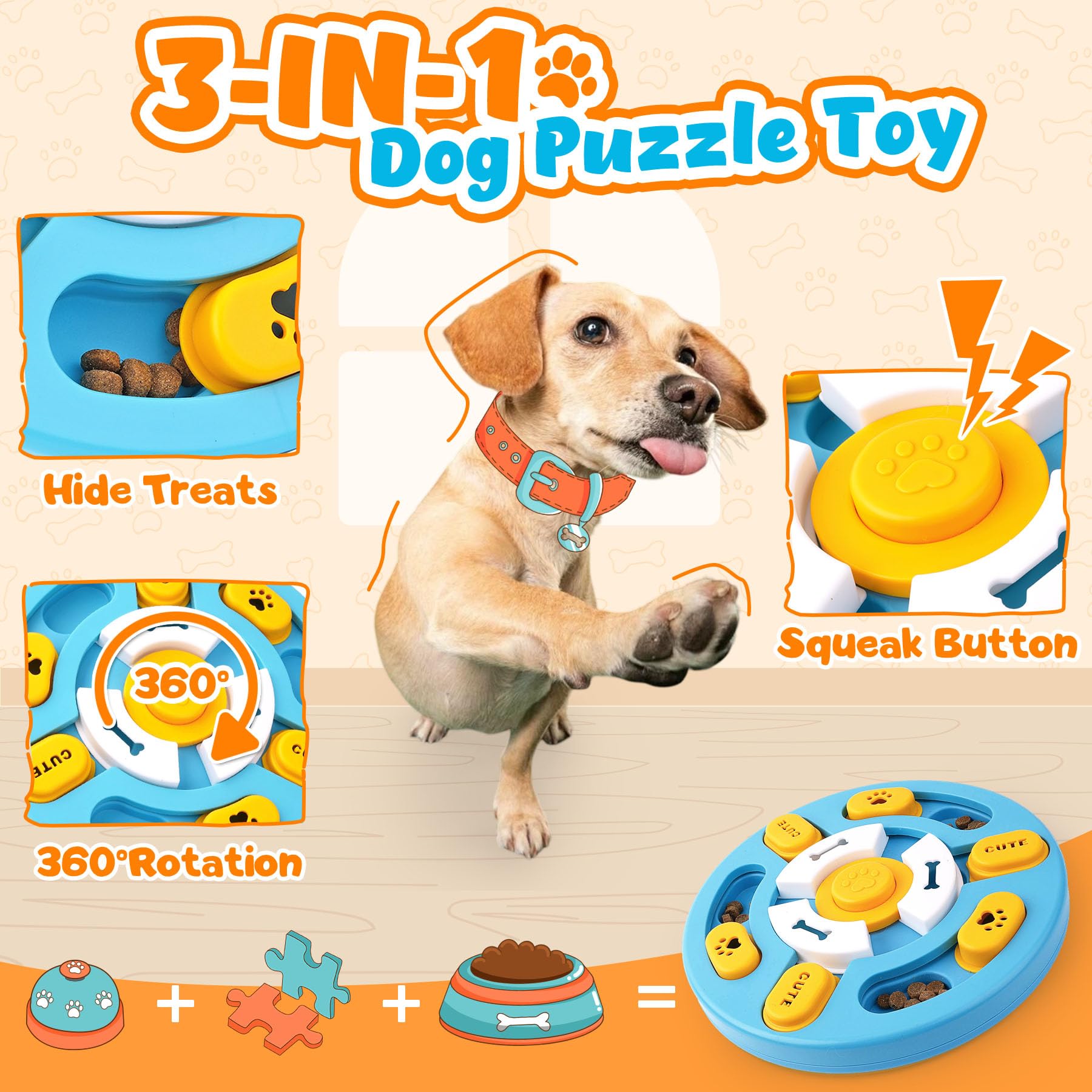 Eefitoys Advanced Dog Puzzle Toys for IQ Training & Mental Stimulation,Dog Lick Mat with Suction Cups for Anxiety Relief and Kee