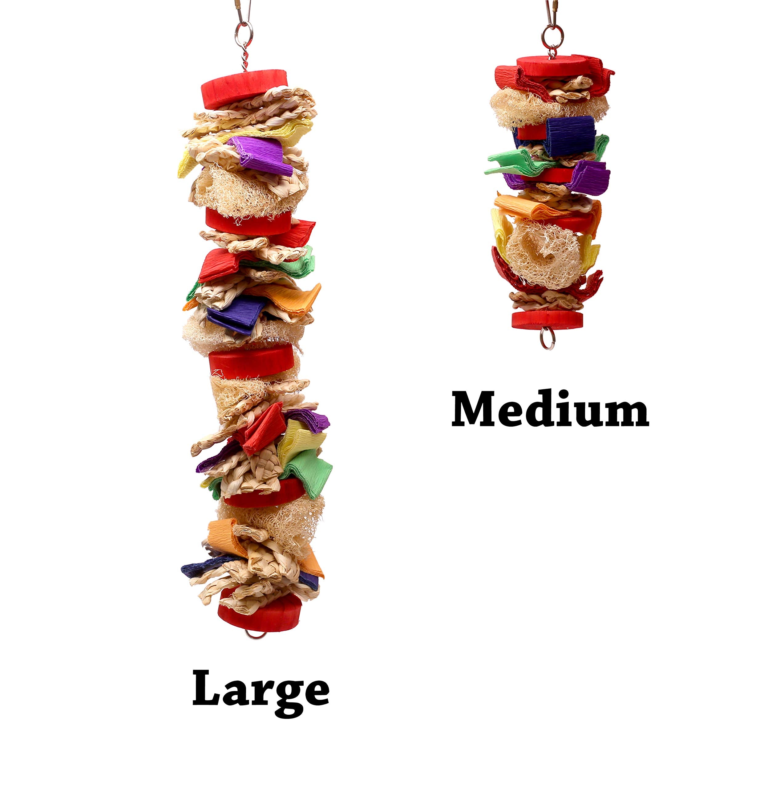 Parrot Wizard Loofah Drizzle Shreddable Toy (Choose A Size) (Large)