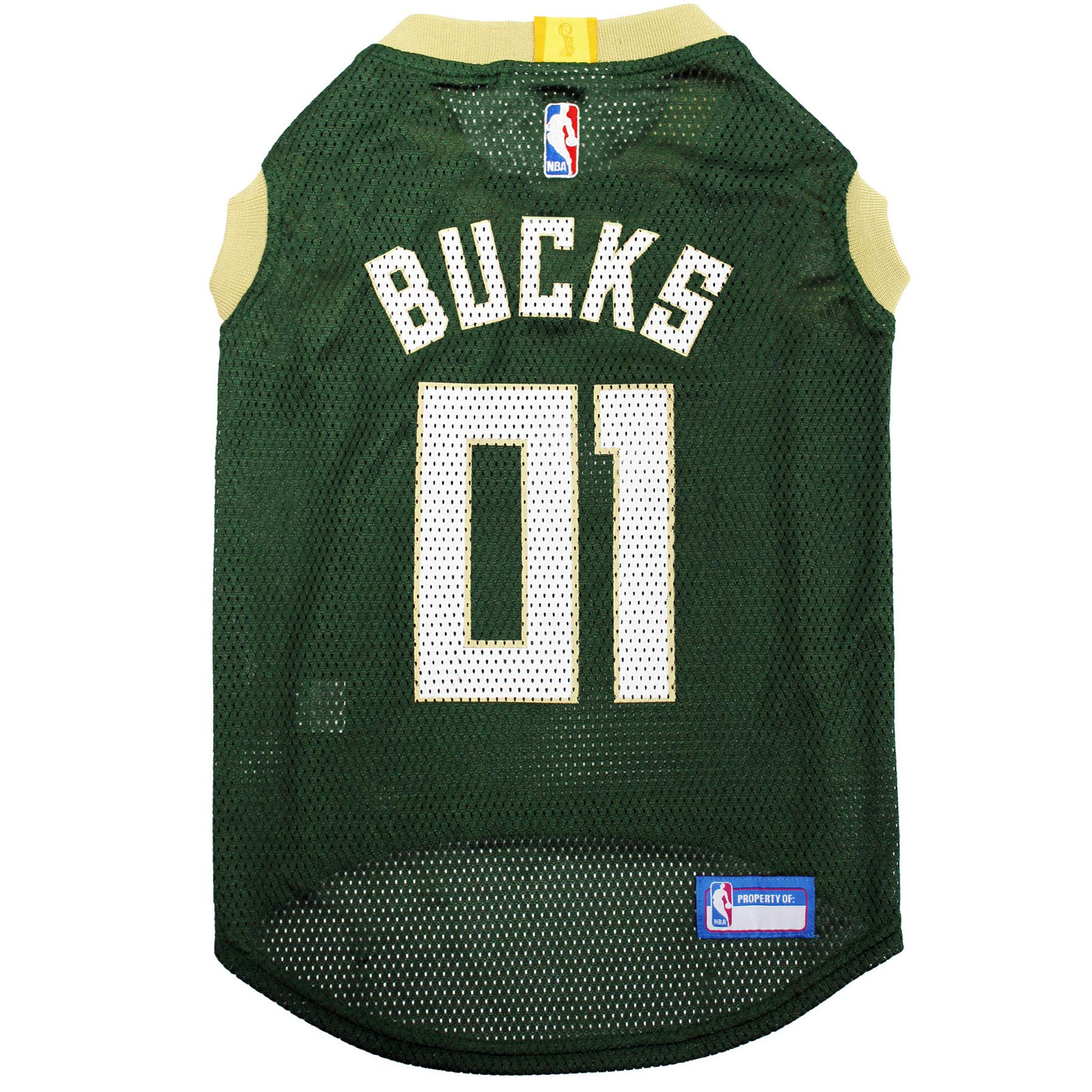 Pets First NBA MILWAUKEE BUCKS DOG Jersey, Large - Tank Top Basketball Pet Jersey
