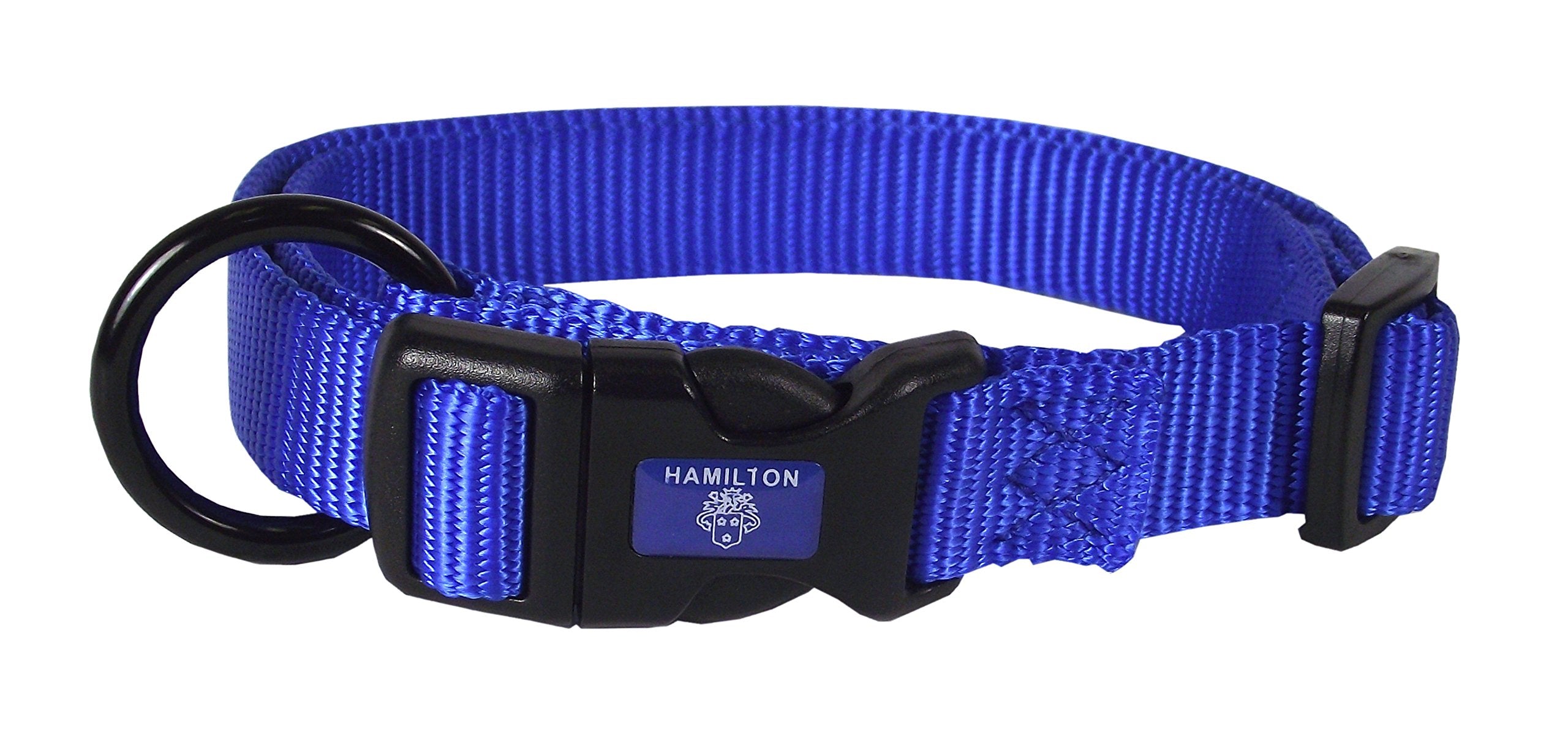 Hamilton Adjustable Nylon Dog Collar, Blue, 1' X 18-26'