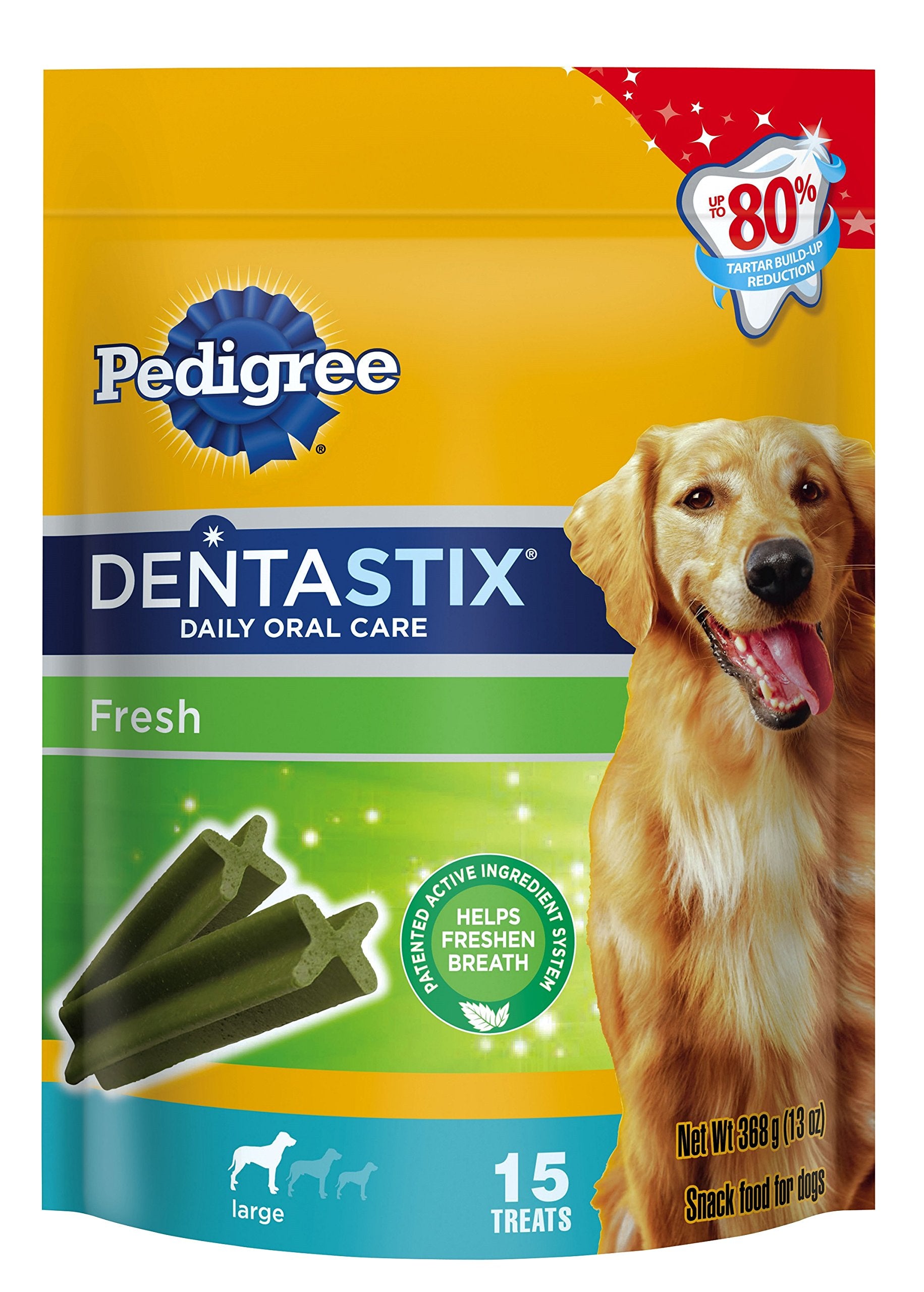 Pedigree Dentastix Fresh Large Treats For Dogs, 13Oz. Pouch15 Ct.