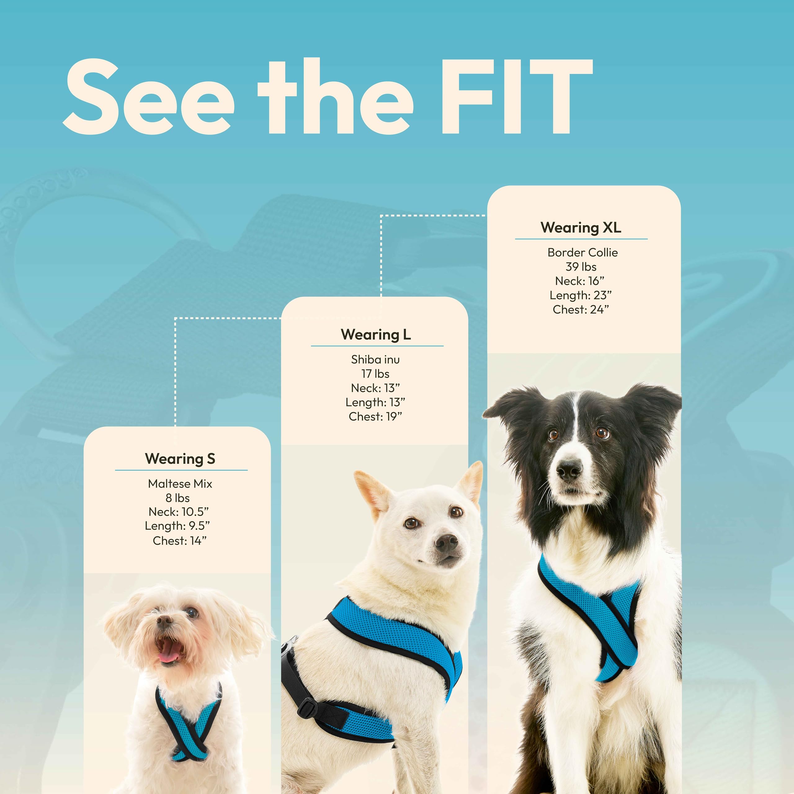 Gooby Comfort X Harness Dual Snap Mesh In Dog Harness - Ocean, X-Small