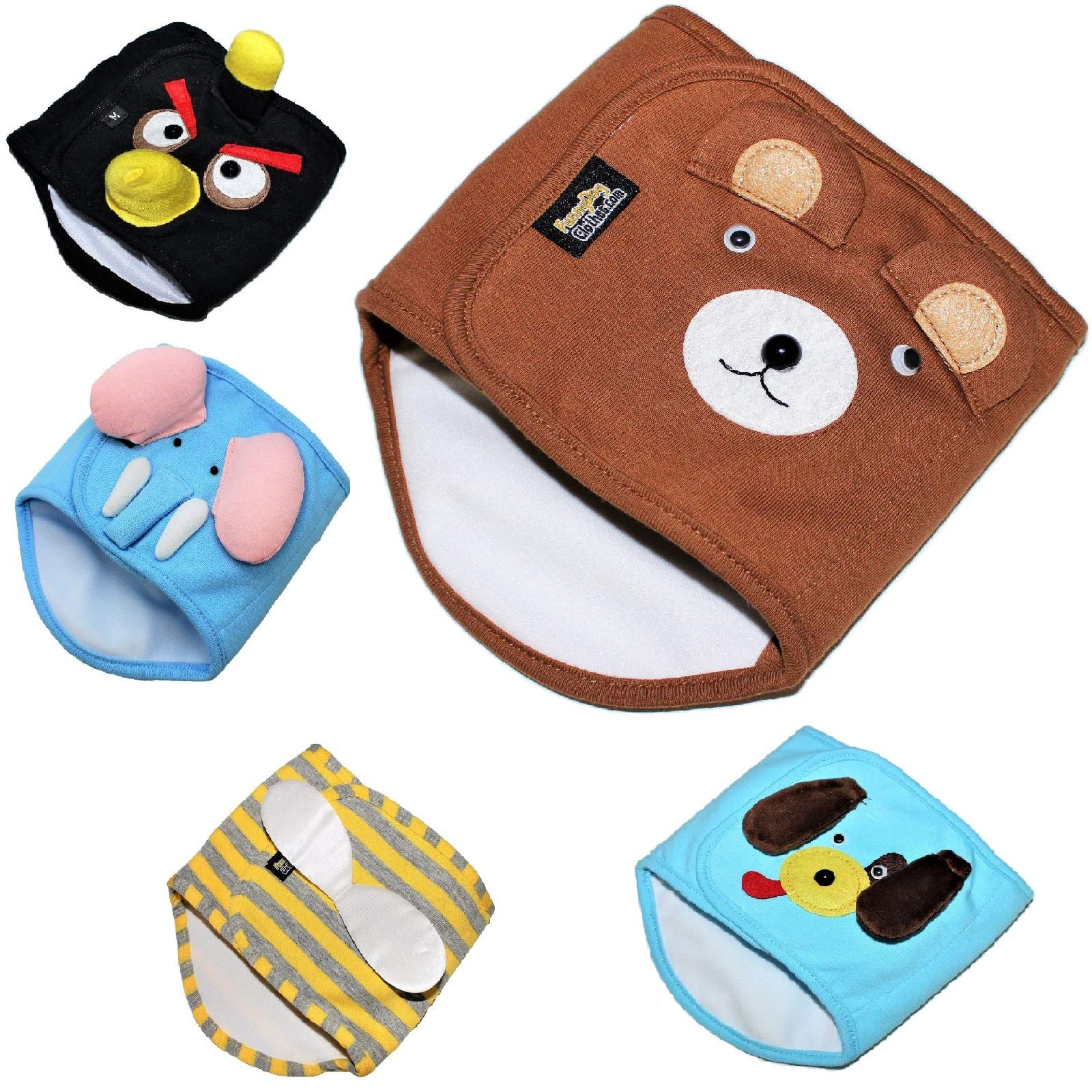 Dog Puppy Funny Diaper Belly Band Male Boy For Small Breeds (Brown Bear, M - Waist 10'' - 13'')