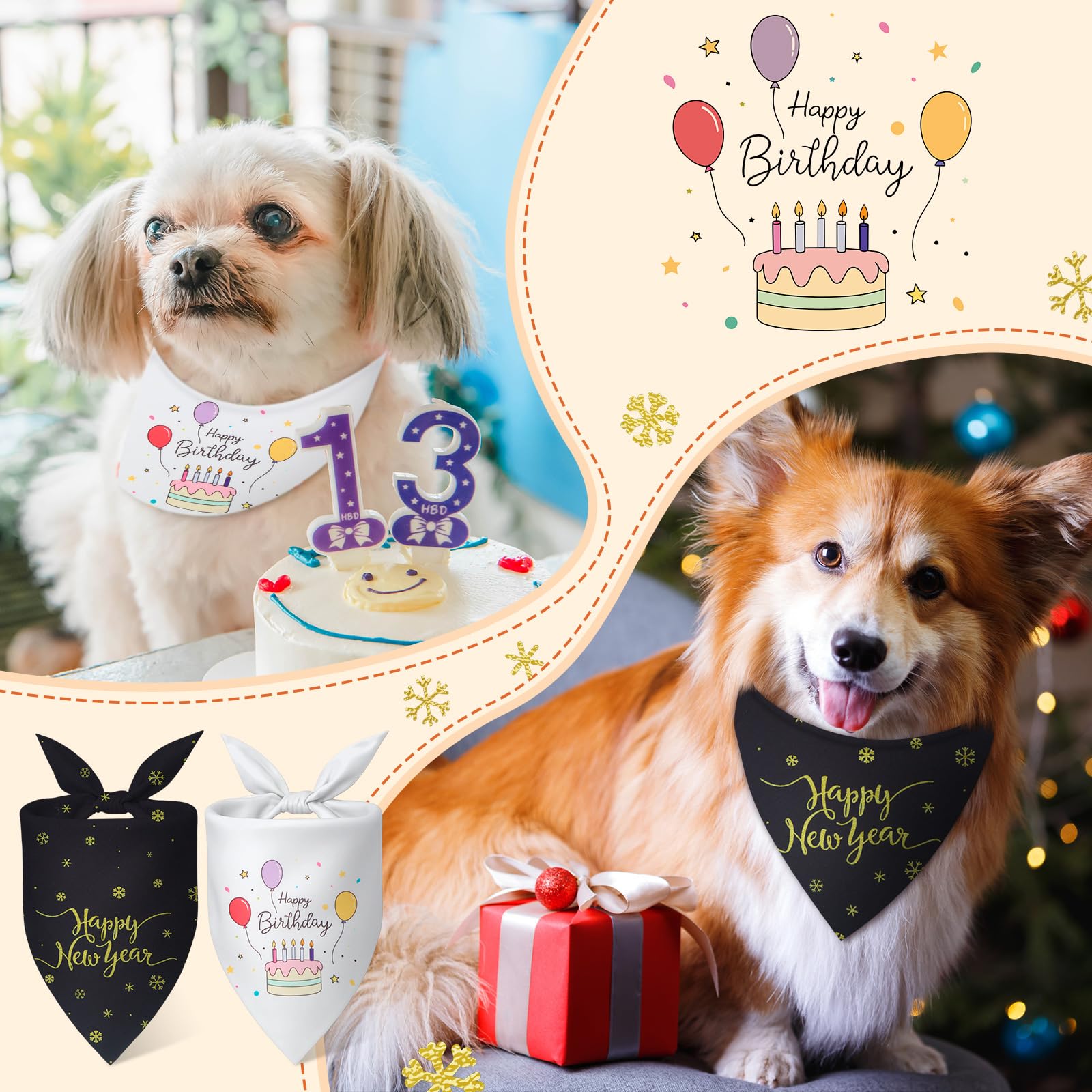 Weewooday 50 Pcs Holiday Dog Bandanas Bulk Dog Bandanas for Fall Autumn Halloween Christmas Soft Bibs Adjustable Triangle Bandan