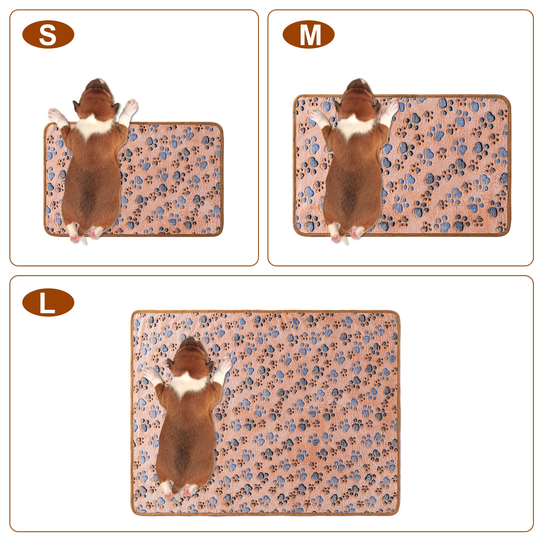 1 Pack 3 Blankets Super Soft Fluffy Premium Fleece Pet Blanket Flannel Paw Printed Throw for Dog Puppy Cat (Medium 30x20, Whit
