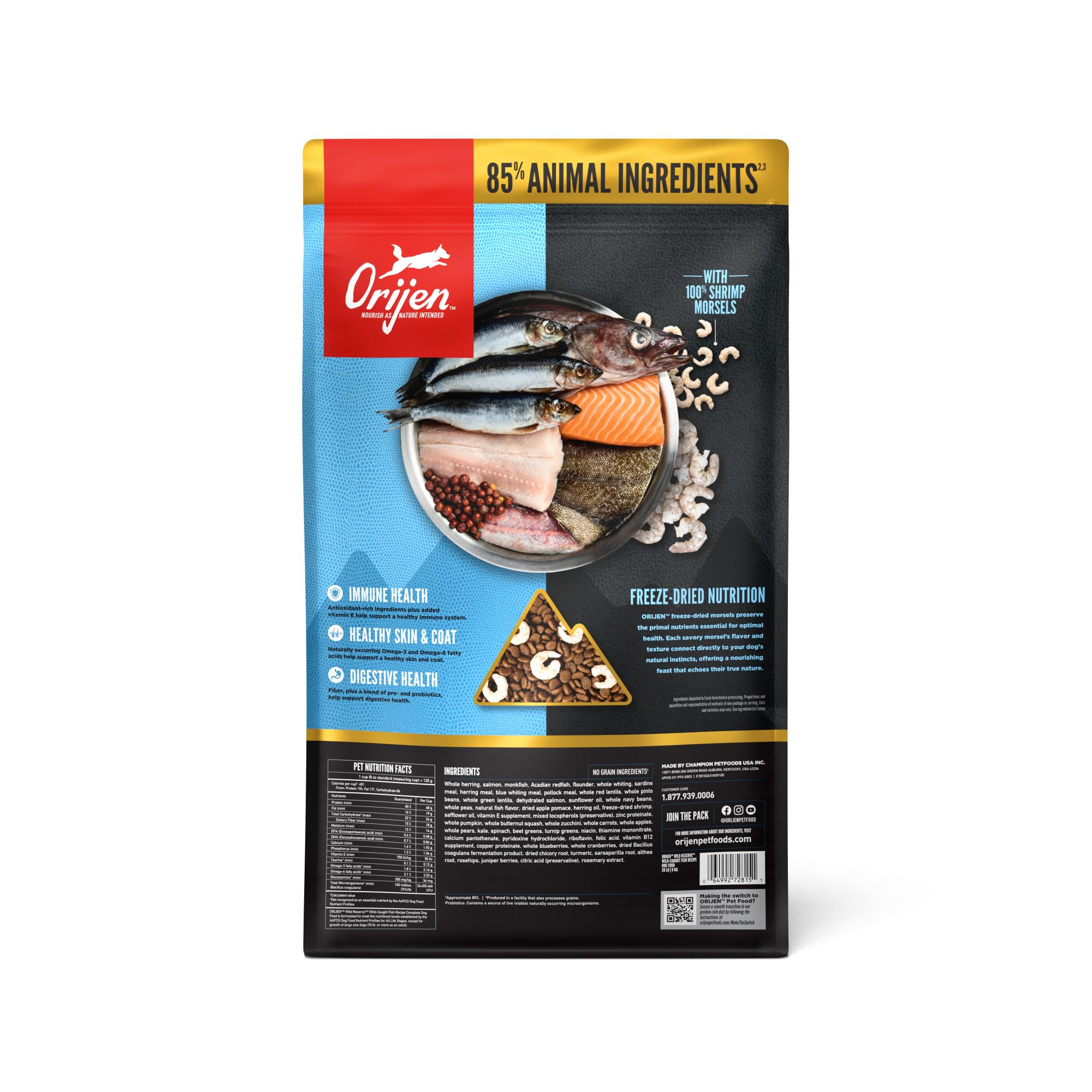 ORIJEN Wild Reserve Dry Dog Food Wild-Caught Fish Recipe 20lb Bag