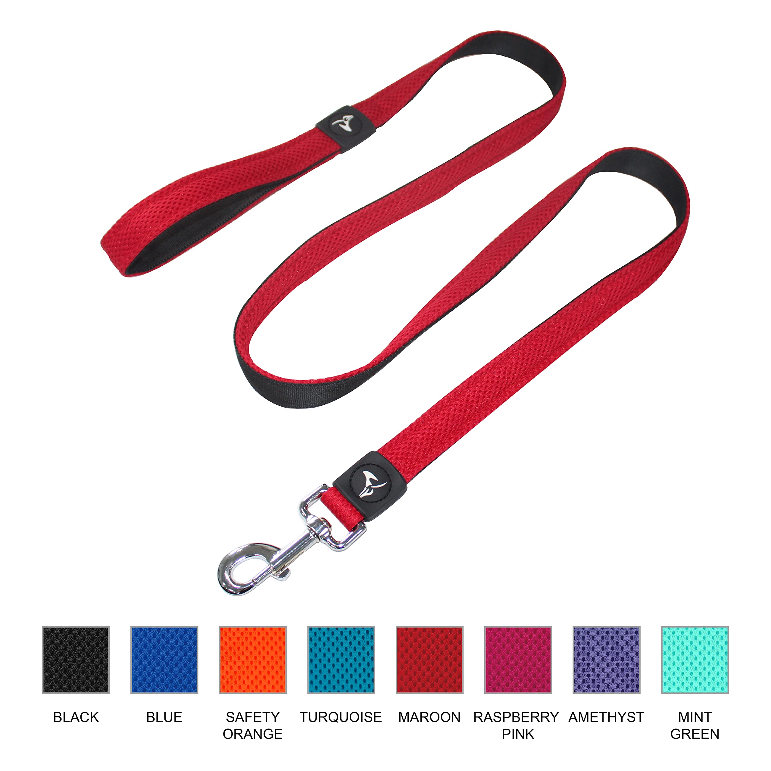 Kruz Premier 5Ft Dog Mesh Leash - Kza1160-14S - Lightweight, Breathable, Comfort Puffy Leash - Secure Dual-Layered Tangle-Free M